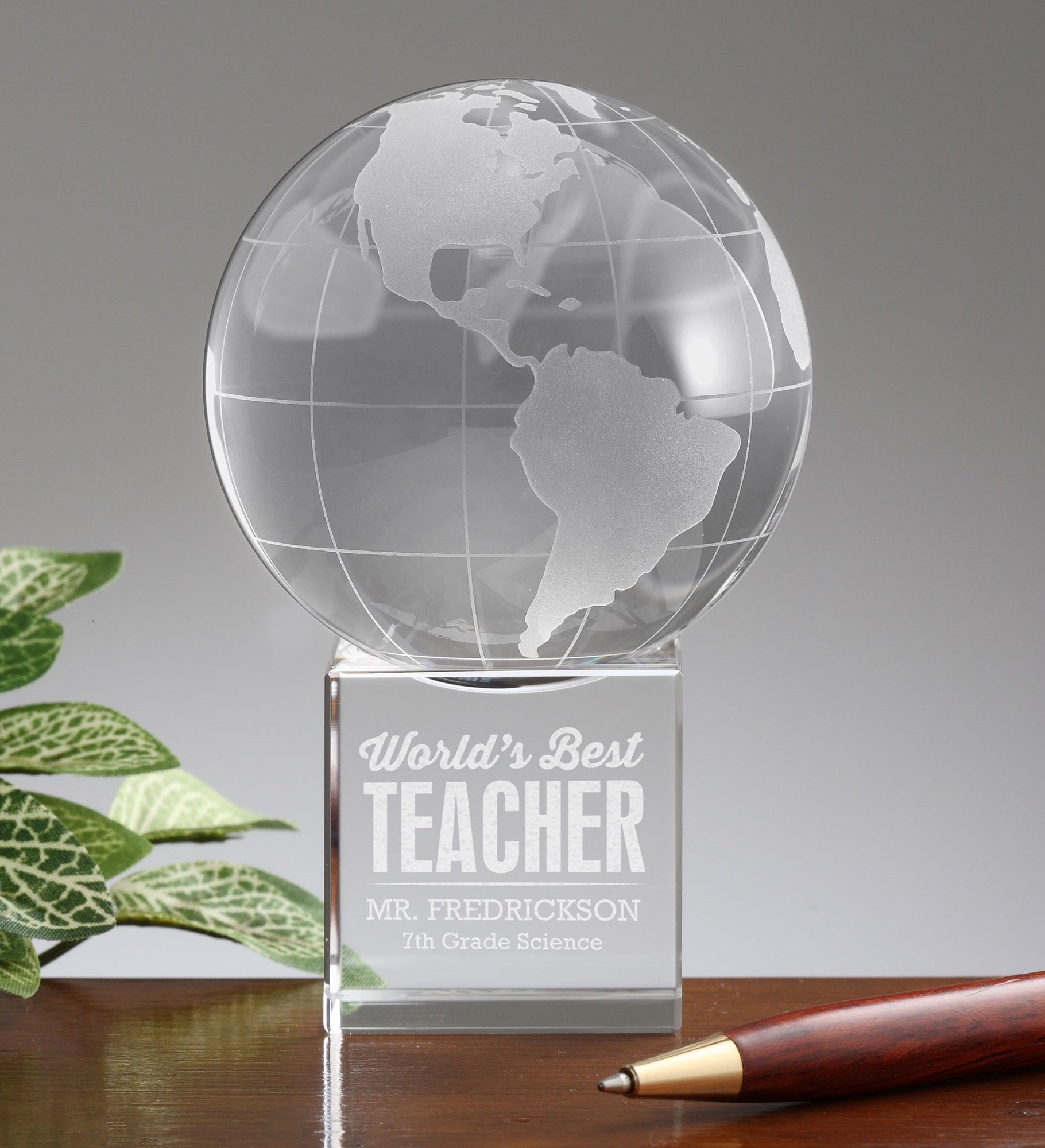 The World's Best Teacher Personalized Globe 