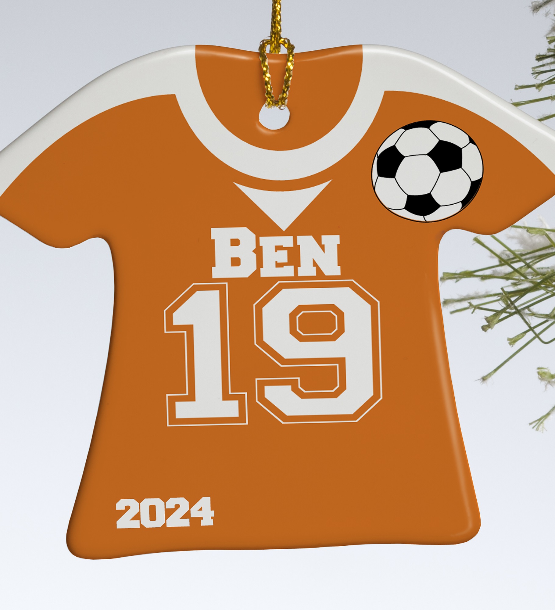 Soccer Sports Jersey Personalized T-Shirt Ornament