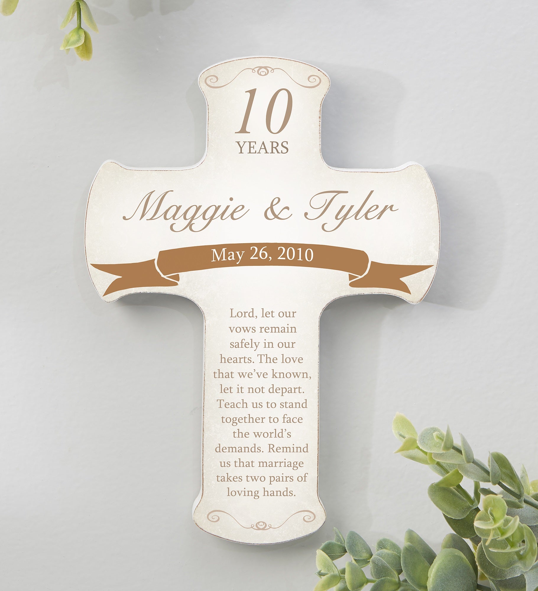Anniversary Blessings Personalized Cross