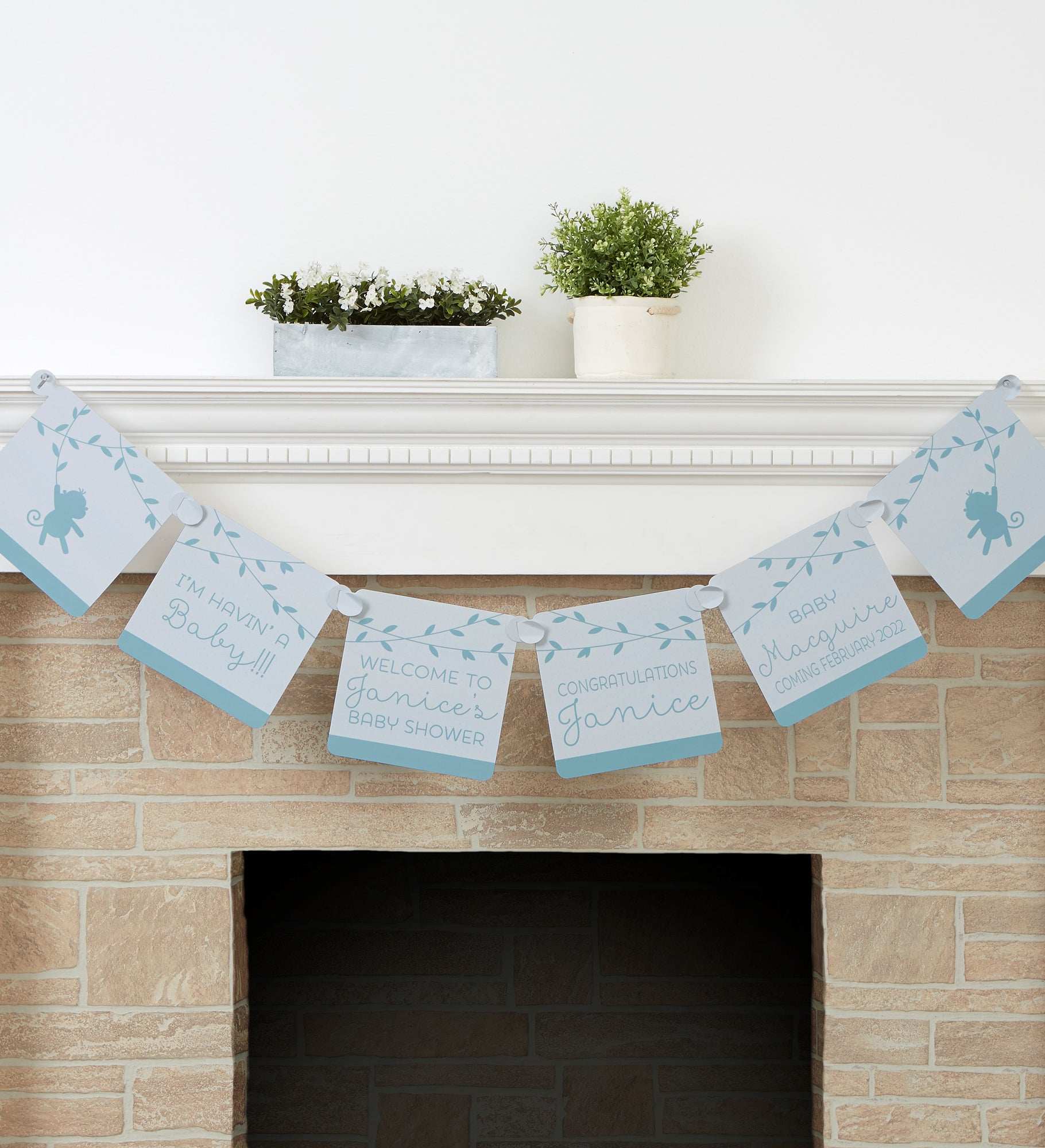 Baby Zoo Animals Baby Shower Personalized Paper Banner