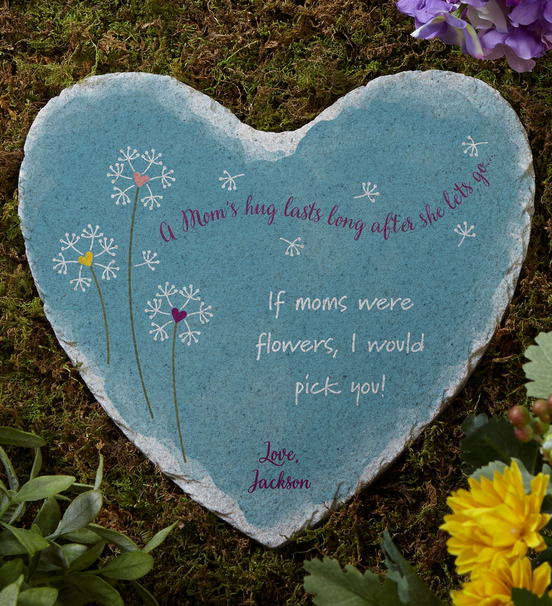 A Mom's Hug Personalized Heart Garden Stone