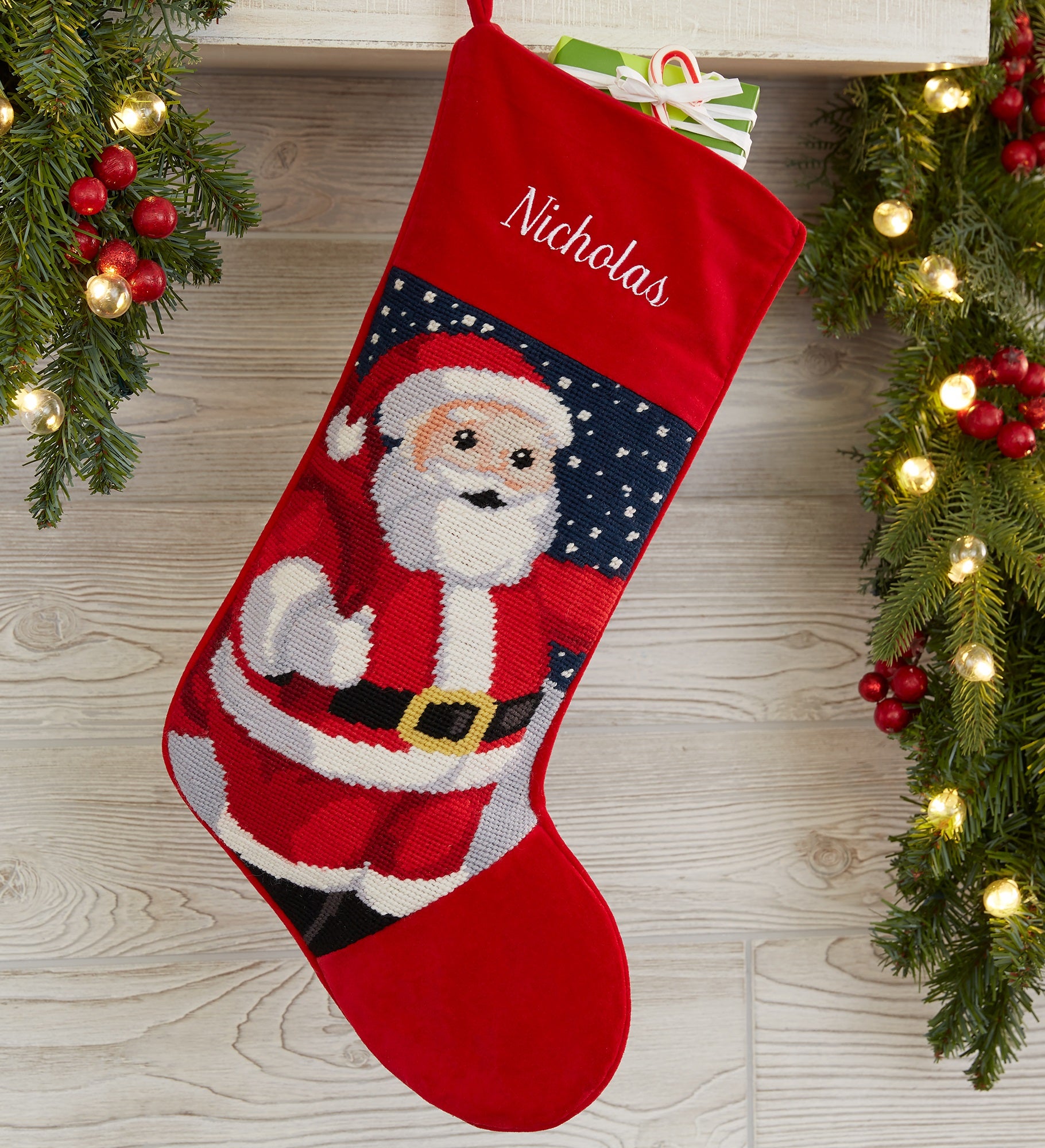 Winter Charm Personalized Needlepoint Stockings