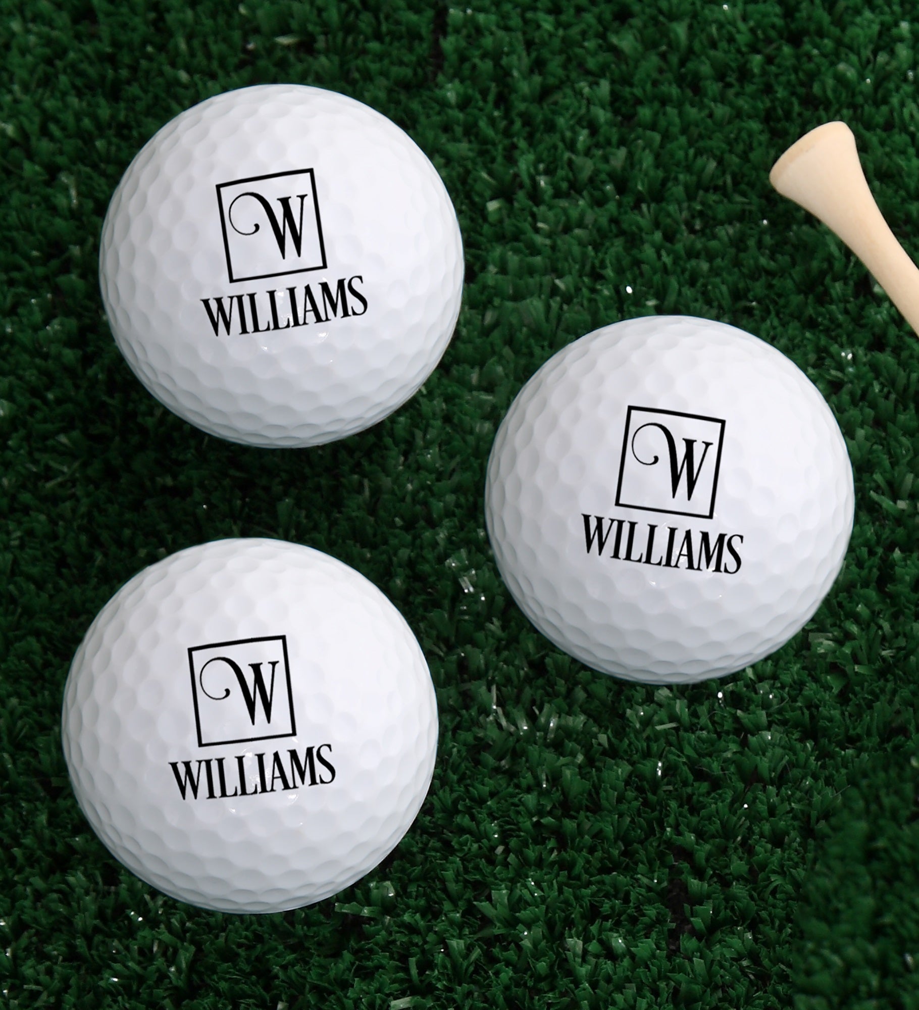 Square Monogram Personalized Golf Ball Set of 12