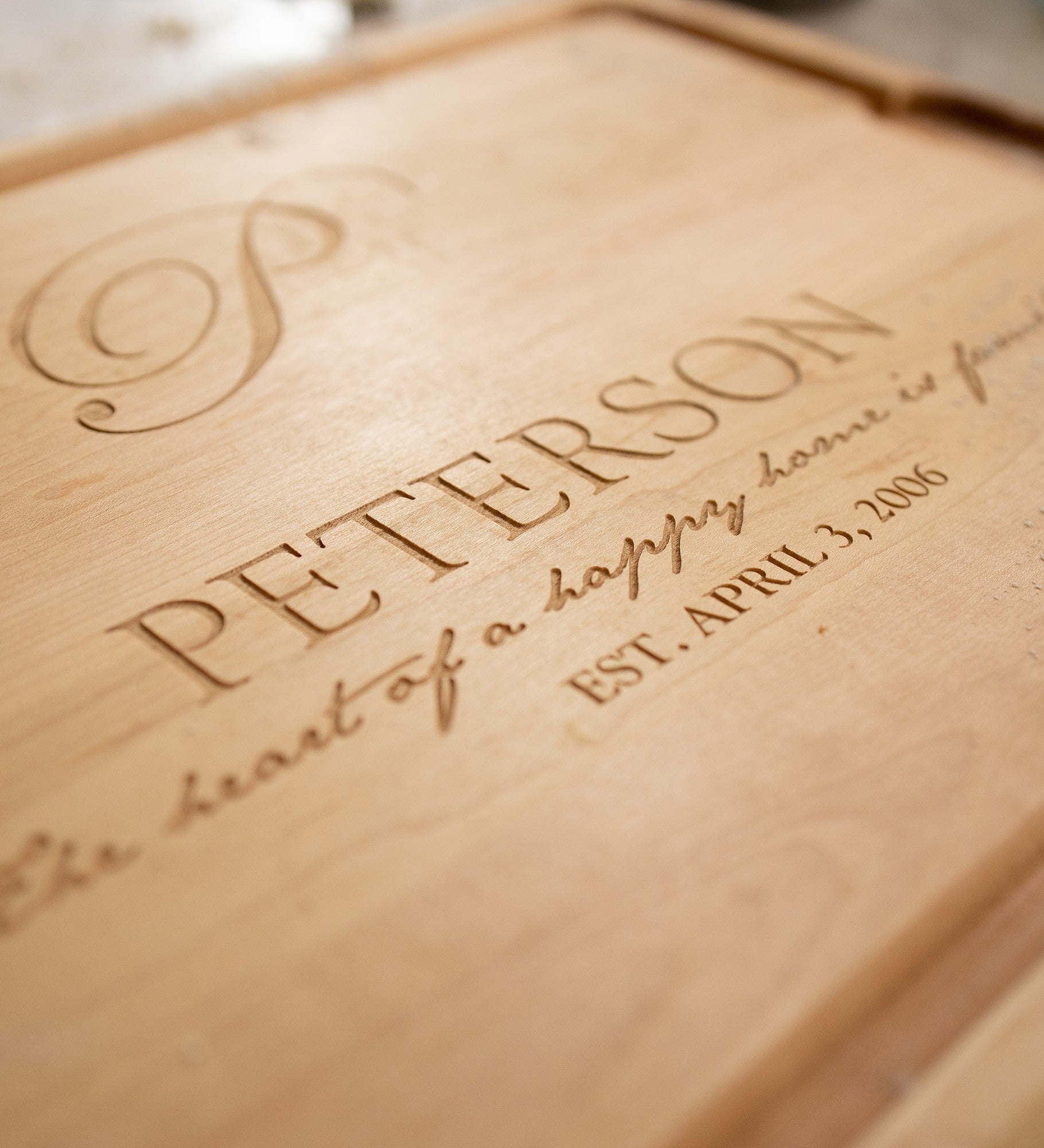Heart Of Our Home Personalized Hardwood Cutting Boards