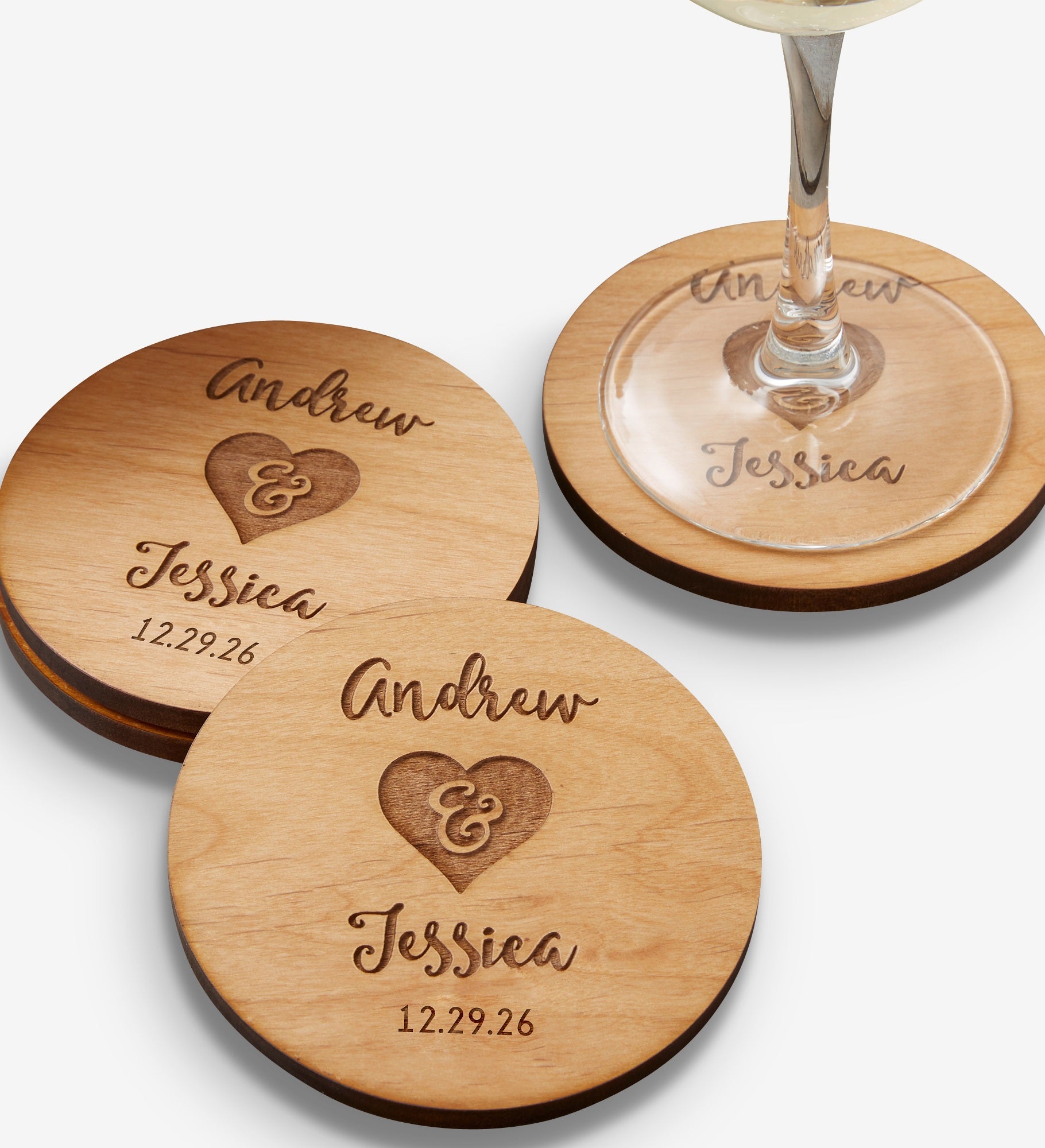 Rustic Wedding Party Favors Personalized Coaster