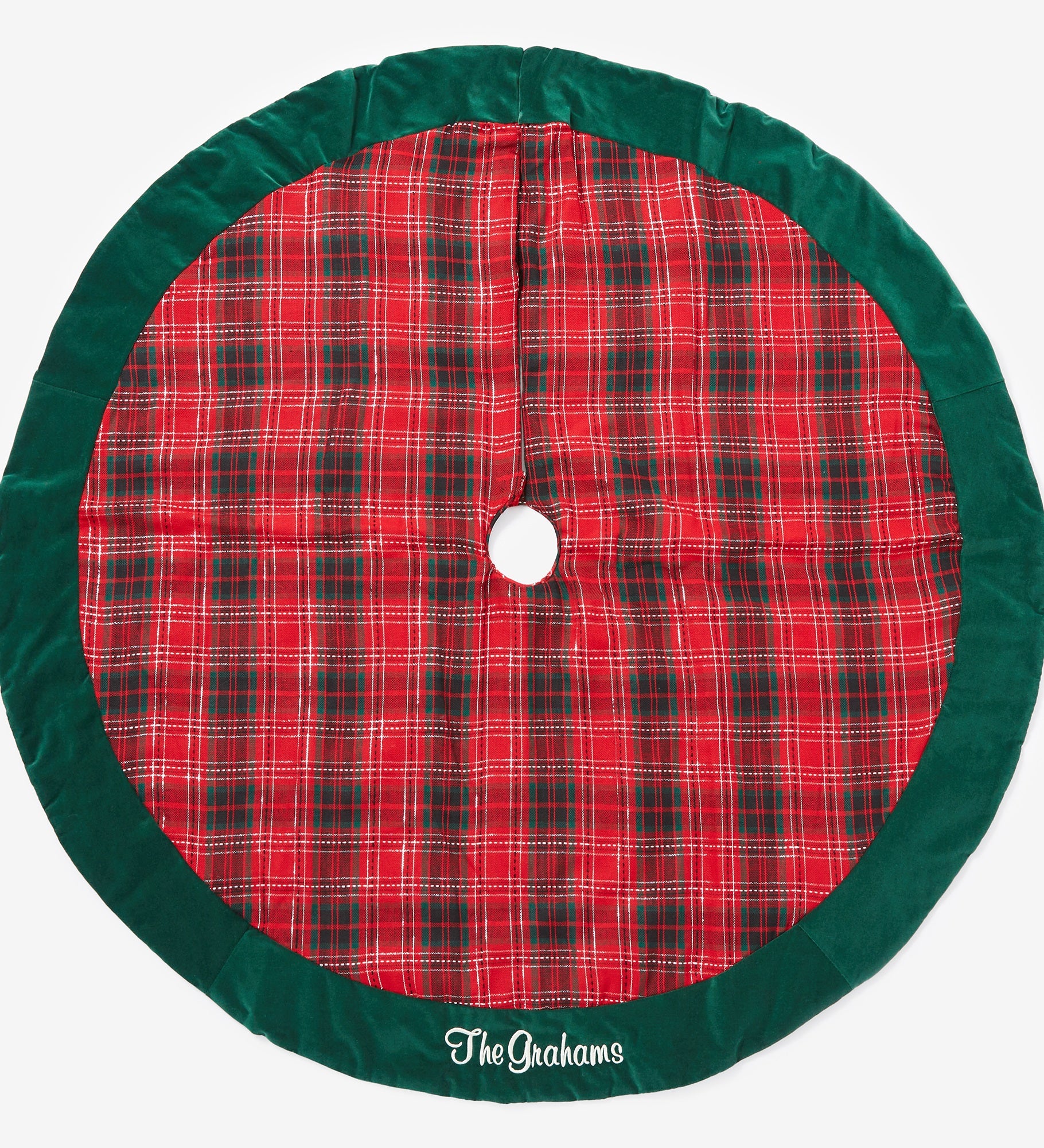Holiday Plaid Personalized Tree Skirt