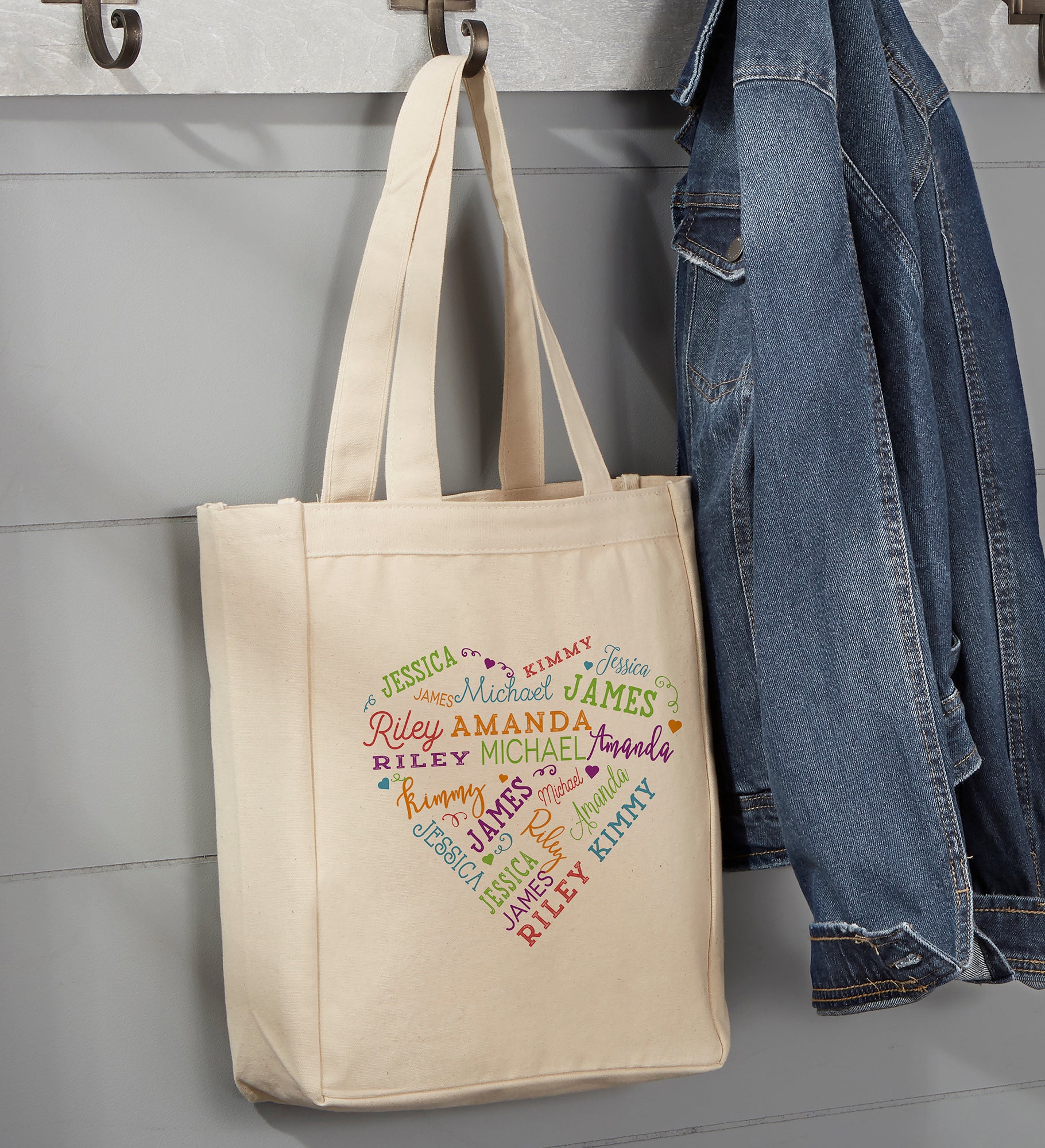 Close To Her Heart Personalized Canvas Tote Bags