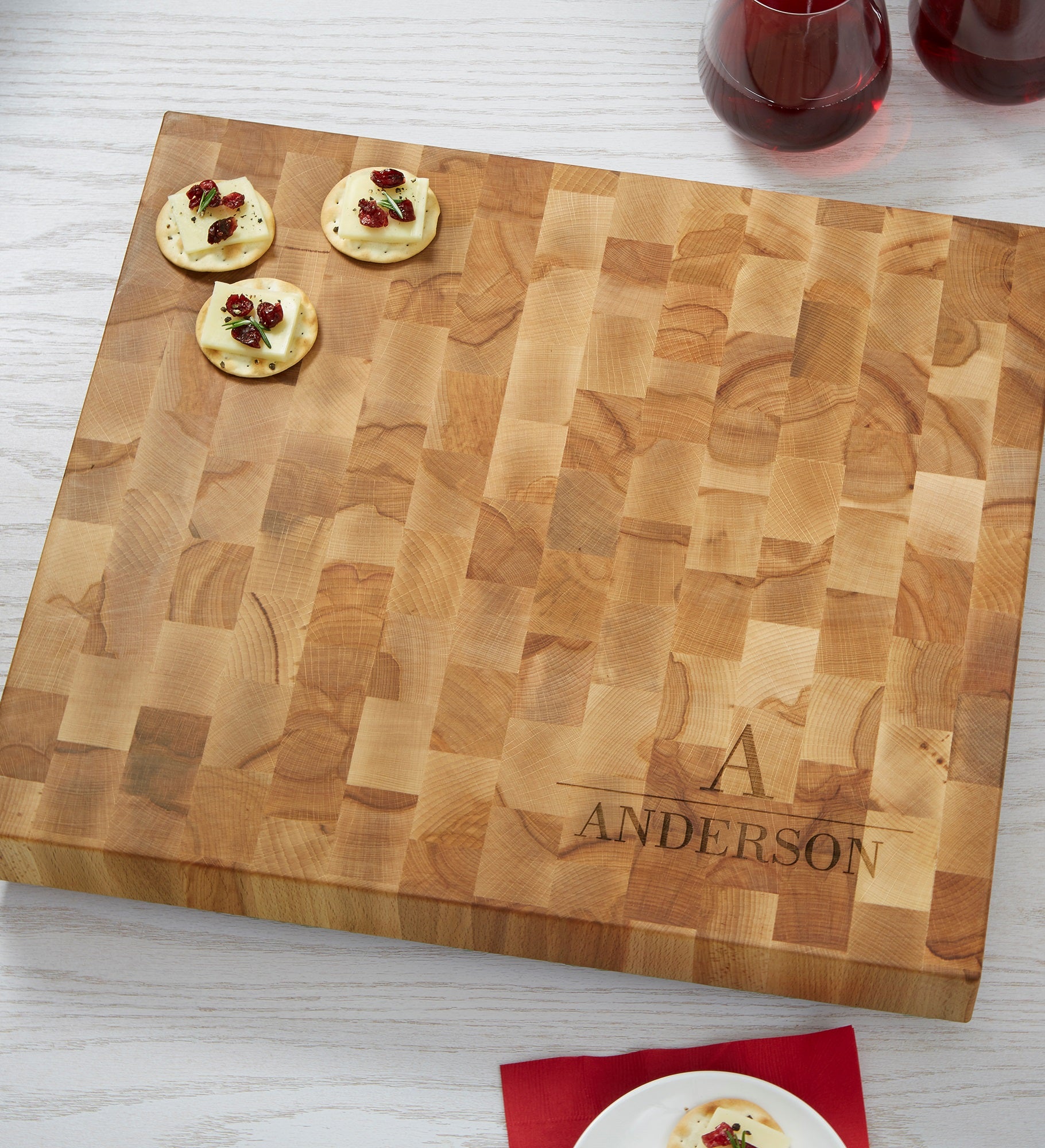 Decorative Name & Initial Personalized Butcher Block Cutting Board