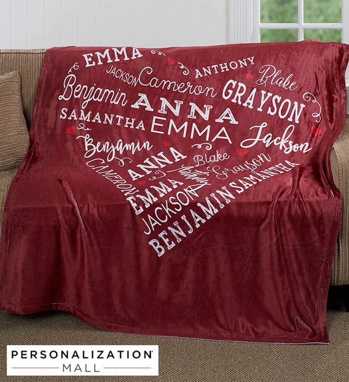 Personalized Close to Her Heart Plush Blanket