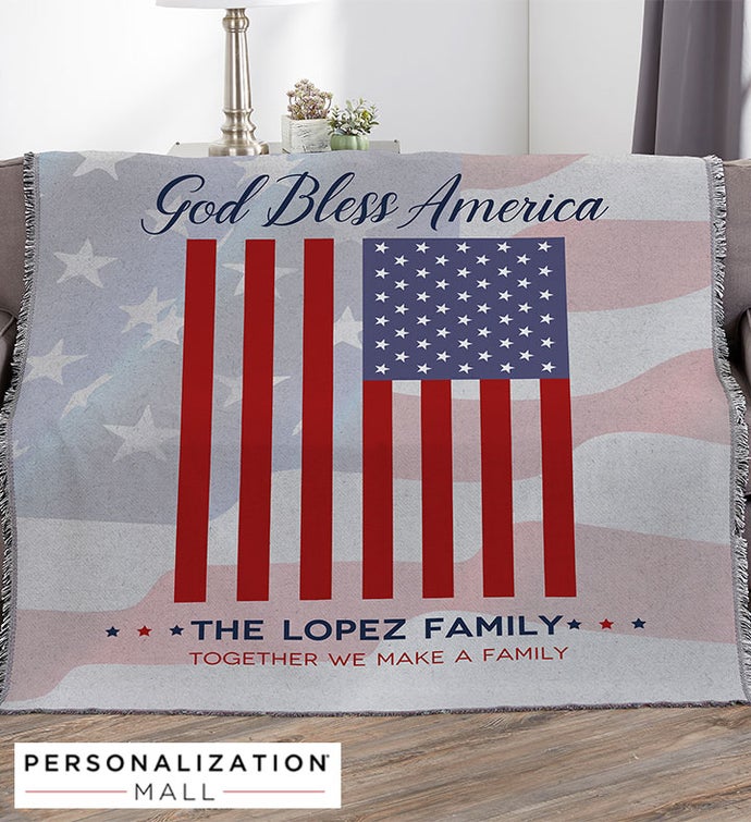 God Bless America Personalized Blanket