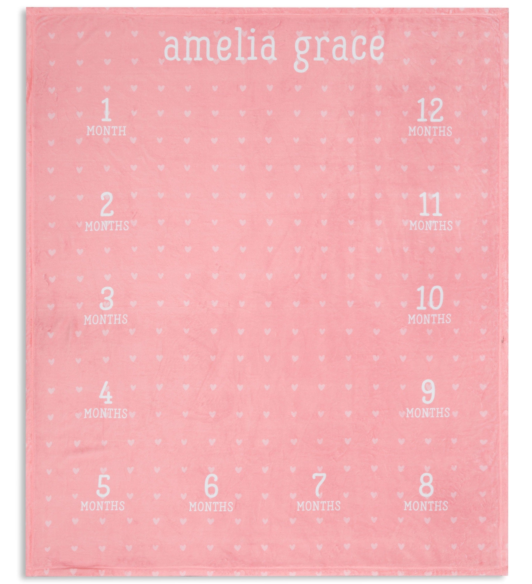 Monthly Milestone Personalized Baby Fleece Blanket
