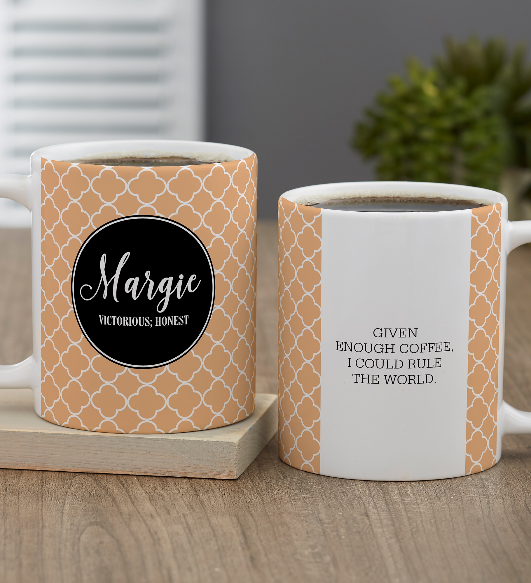 Name Meaning Personalized Geometric Coffee Mug