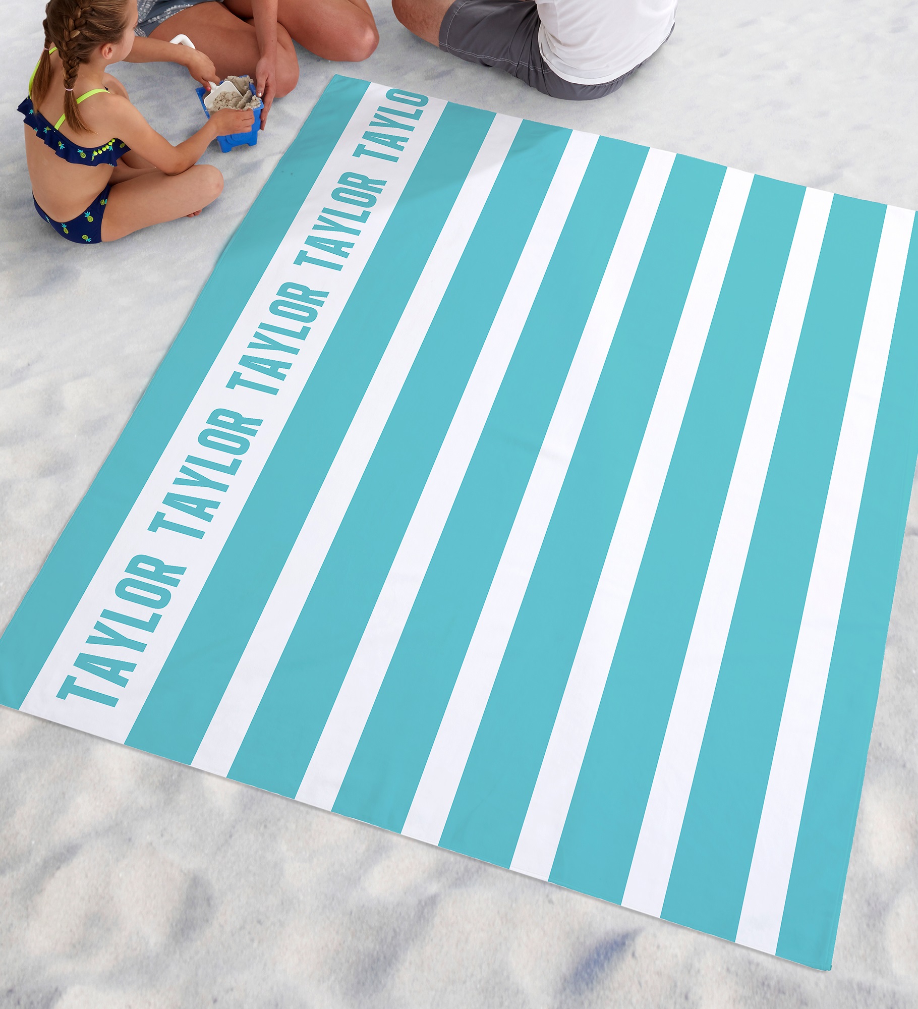 Classic Stripe Personalized Beach Blanket
