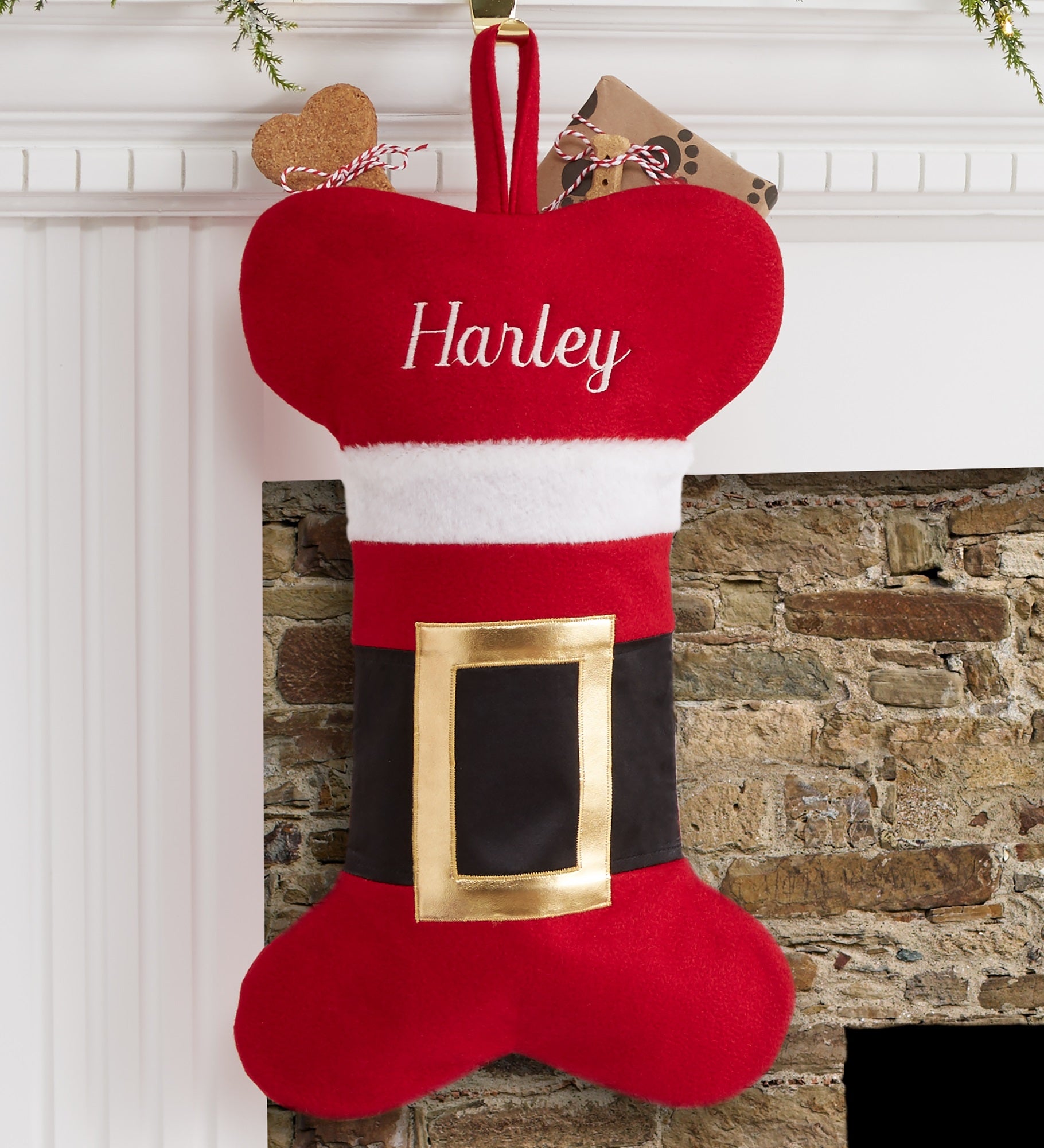 Santa Belt Personalized Pet Christmas Stocking