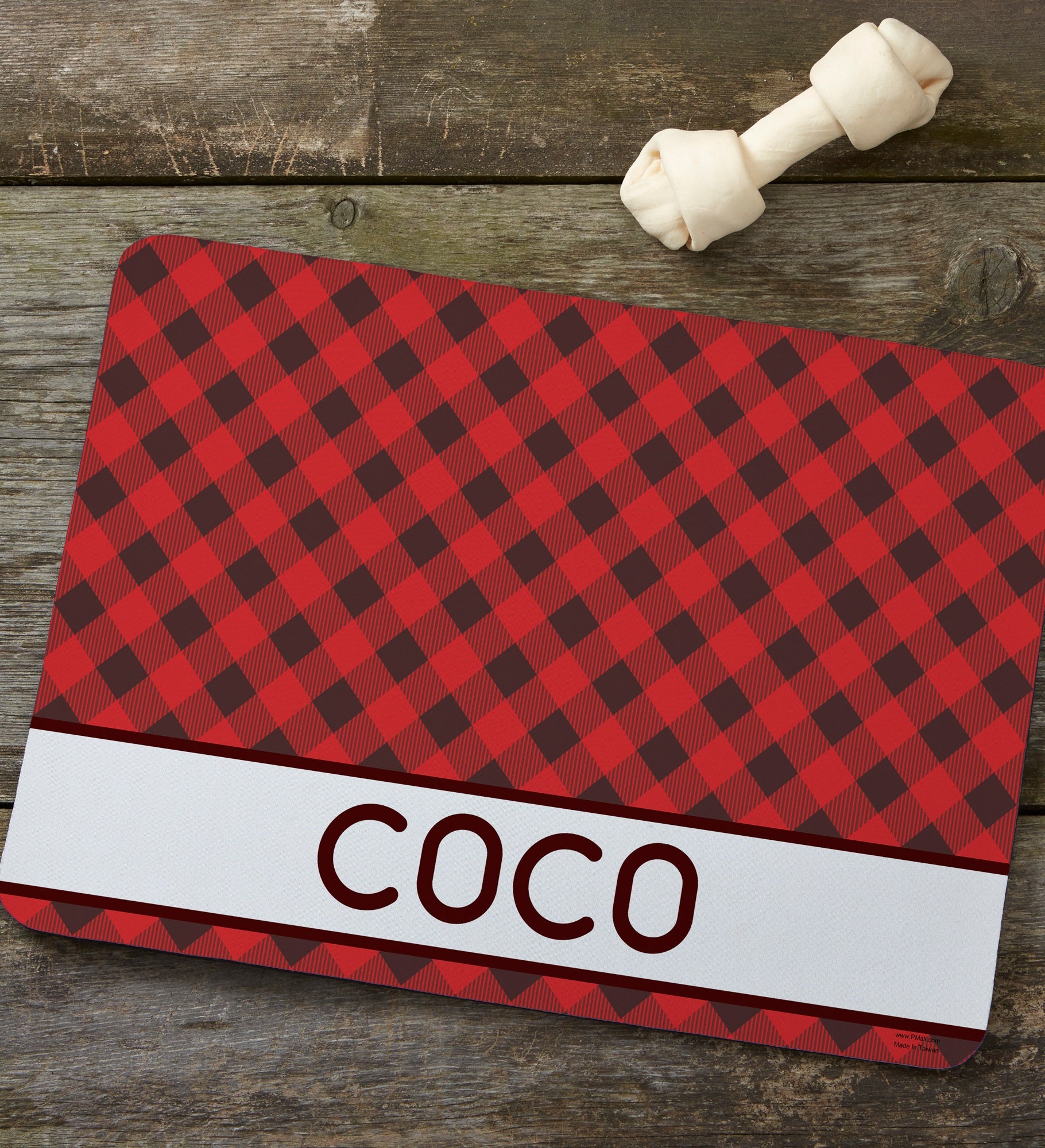 Pet Plaid Personalized Pet Food Mat
