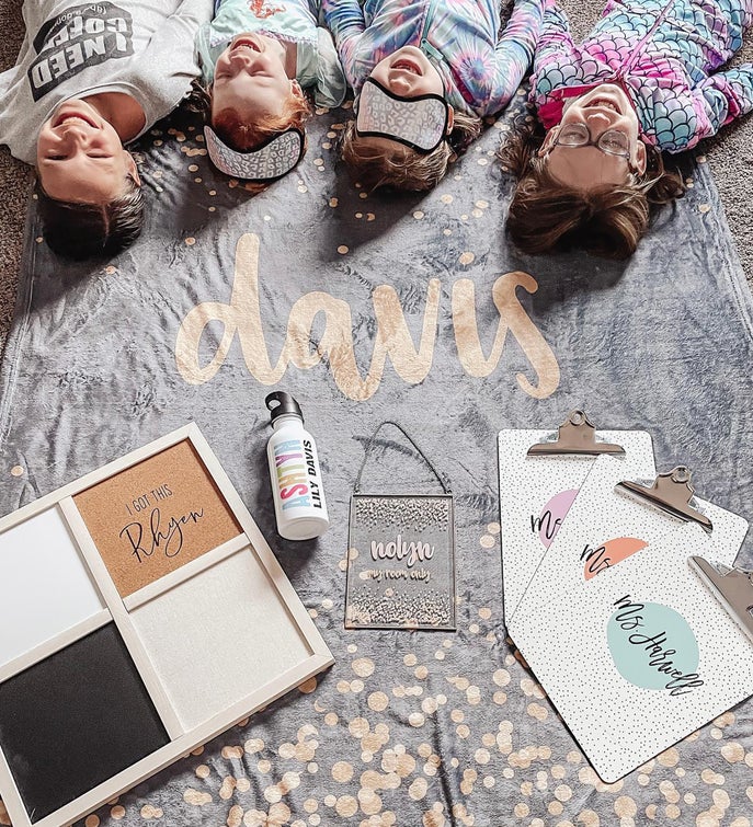 Sparkling Name Personalized Blanket