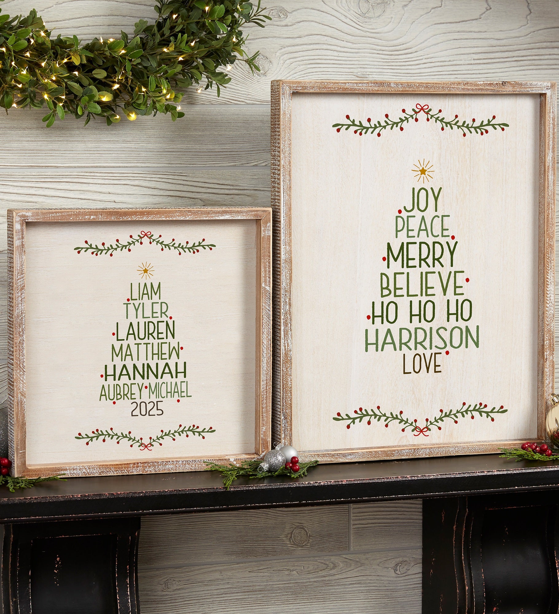 Christmas Family Tree Personalized Frame Wall Art