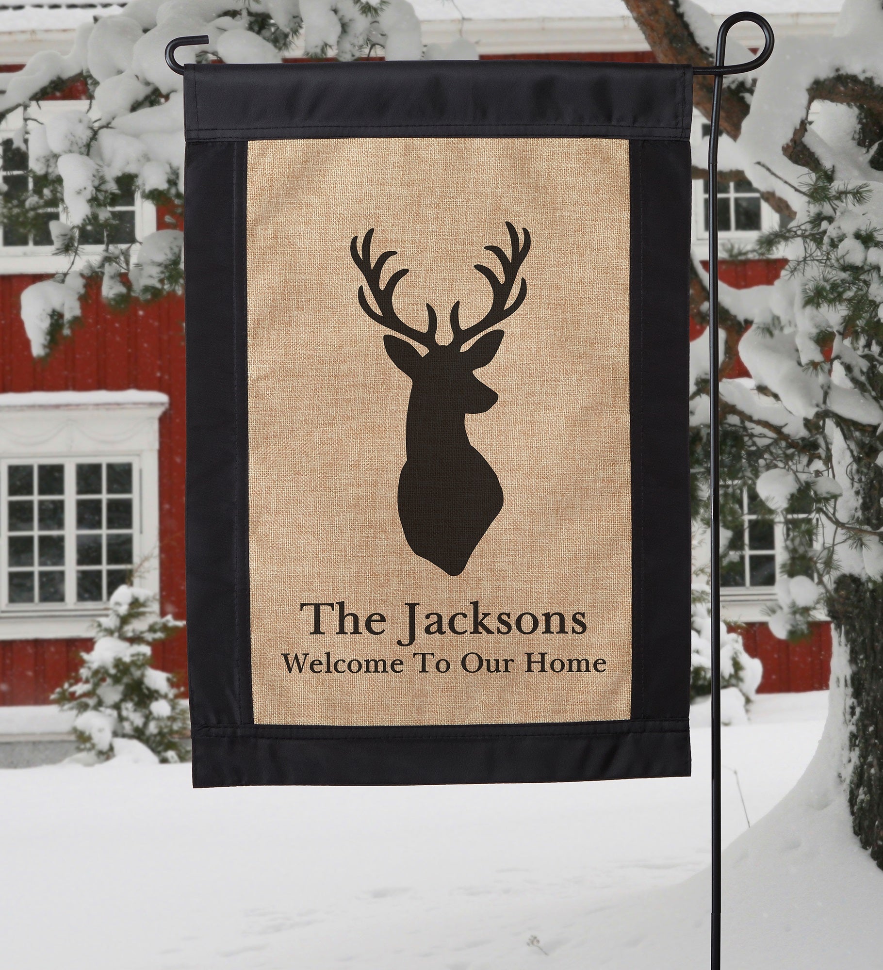 Winter Silhouette Personalized Garden Flag
