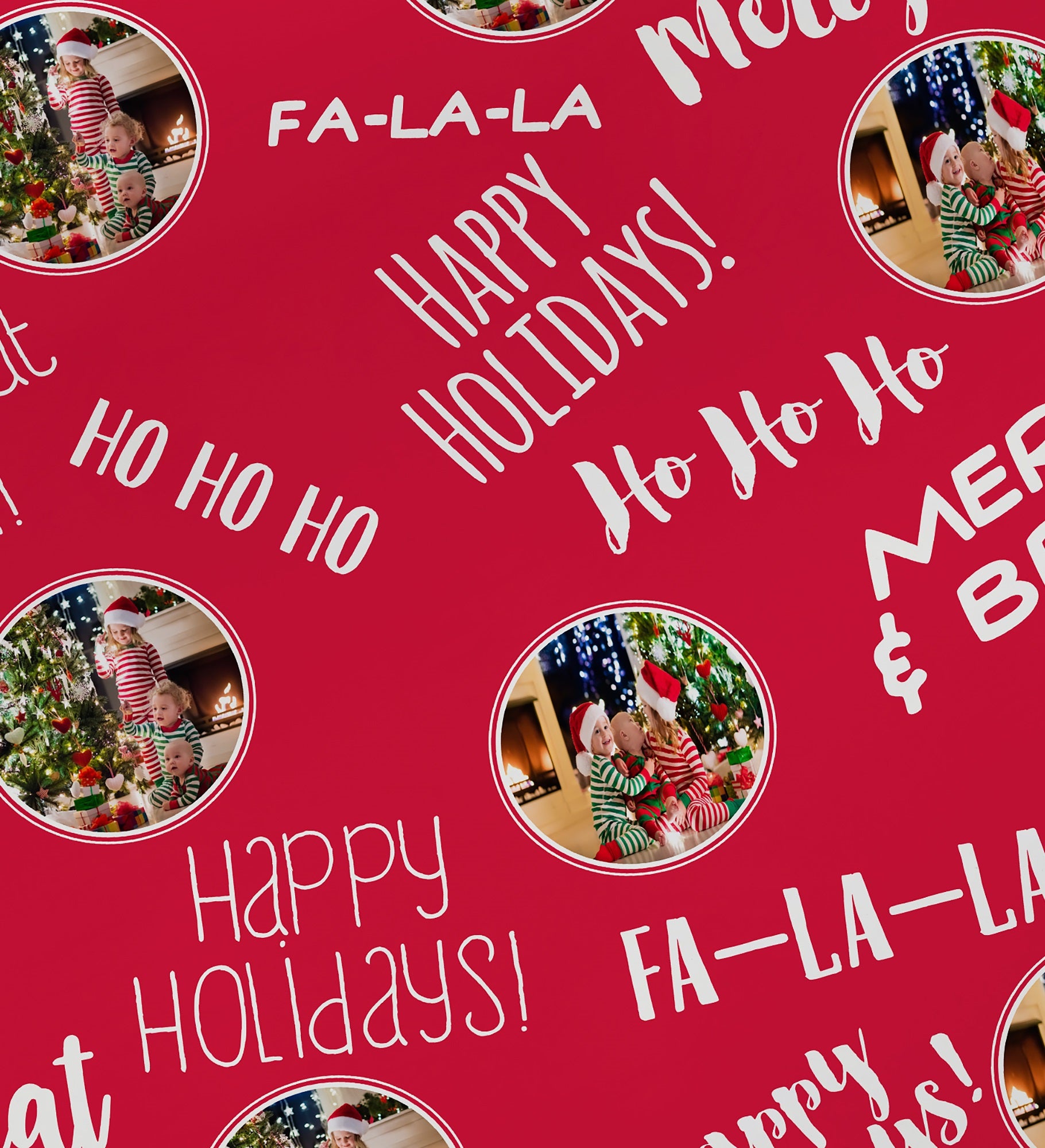 Christmas Photo Collage Personalized Wrapping Paper