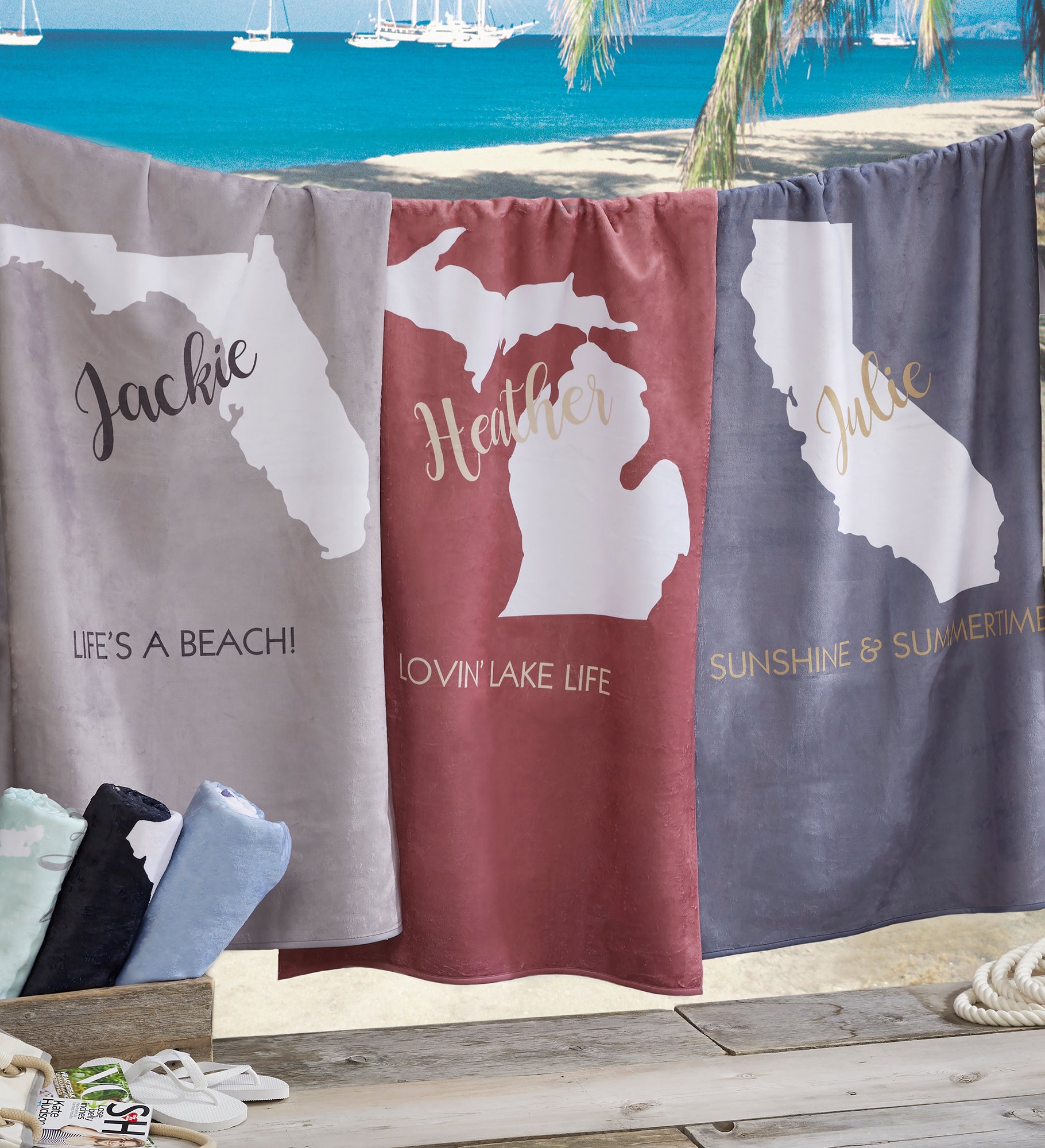 State Pride Personalized Beach Towel