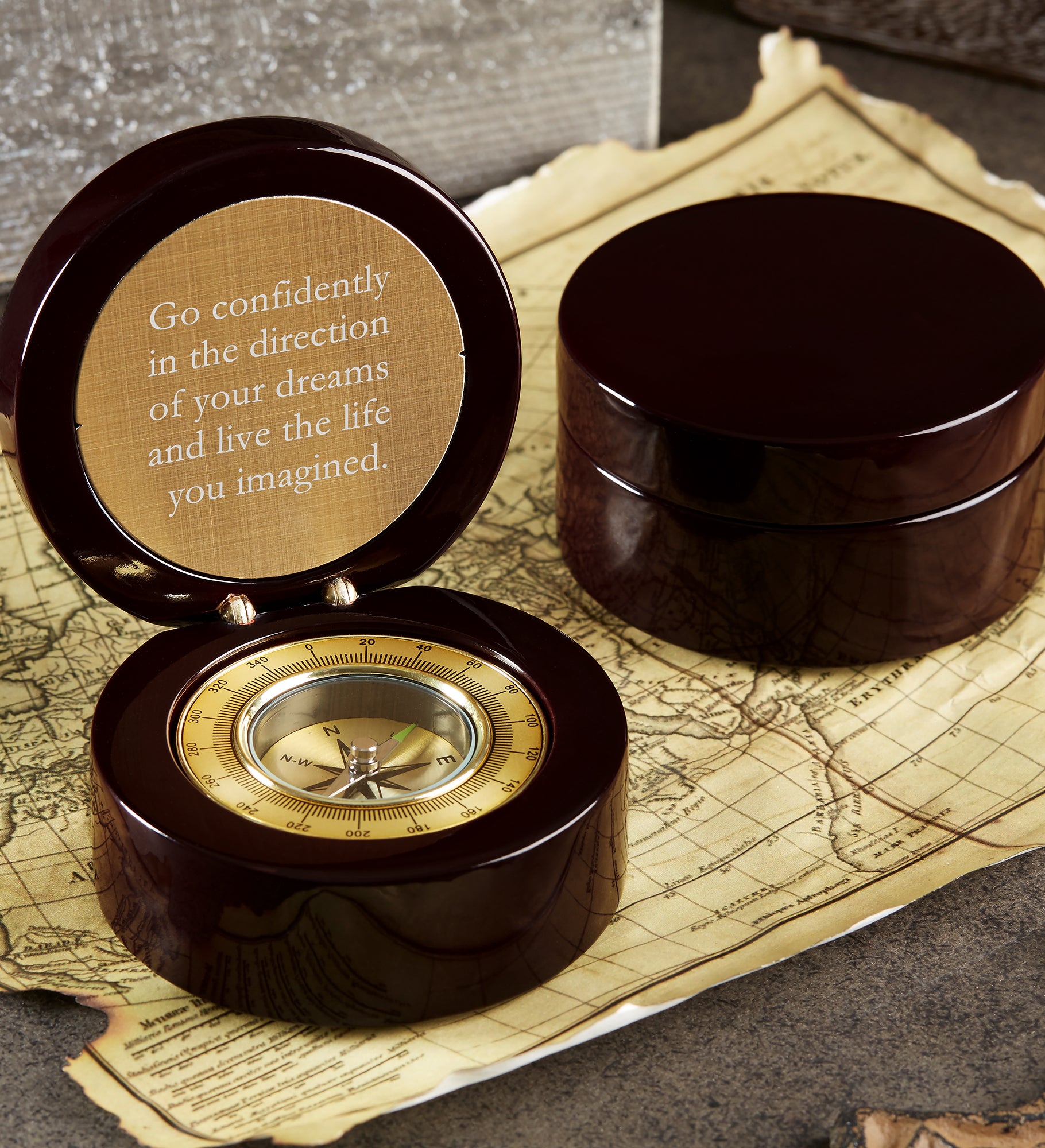 Inspiring Message Engraved Navigator Compass 