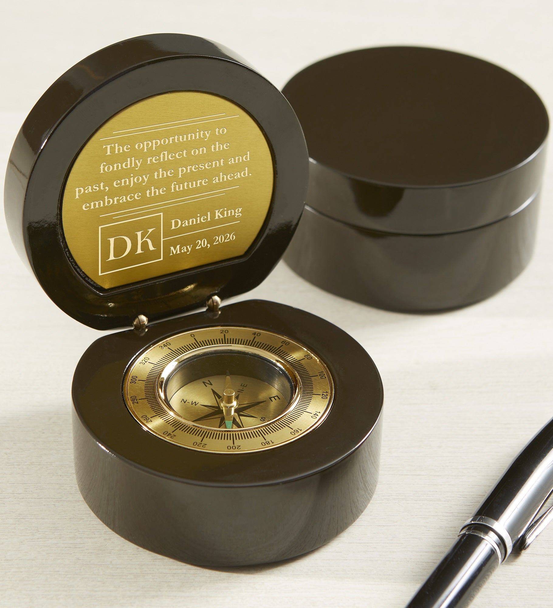 Embrace the Future Engraved Navigator Compass