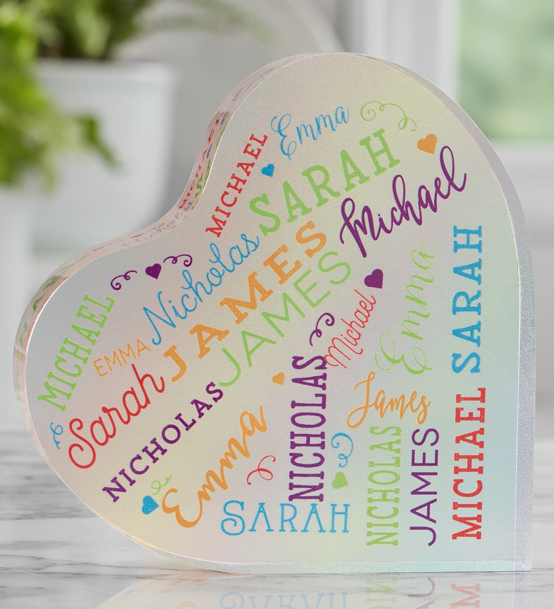 Close To Her Heart Personalized Colored Heart Keepsake