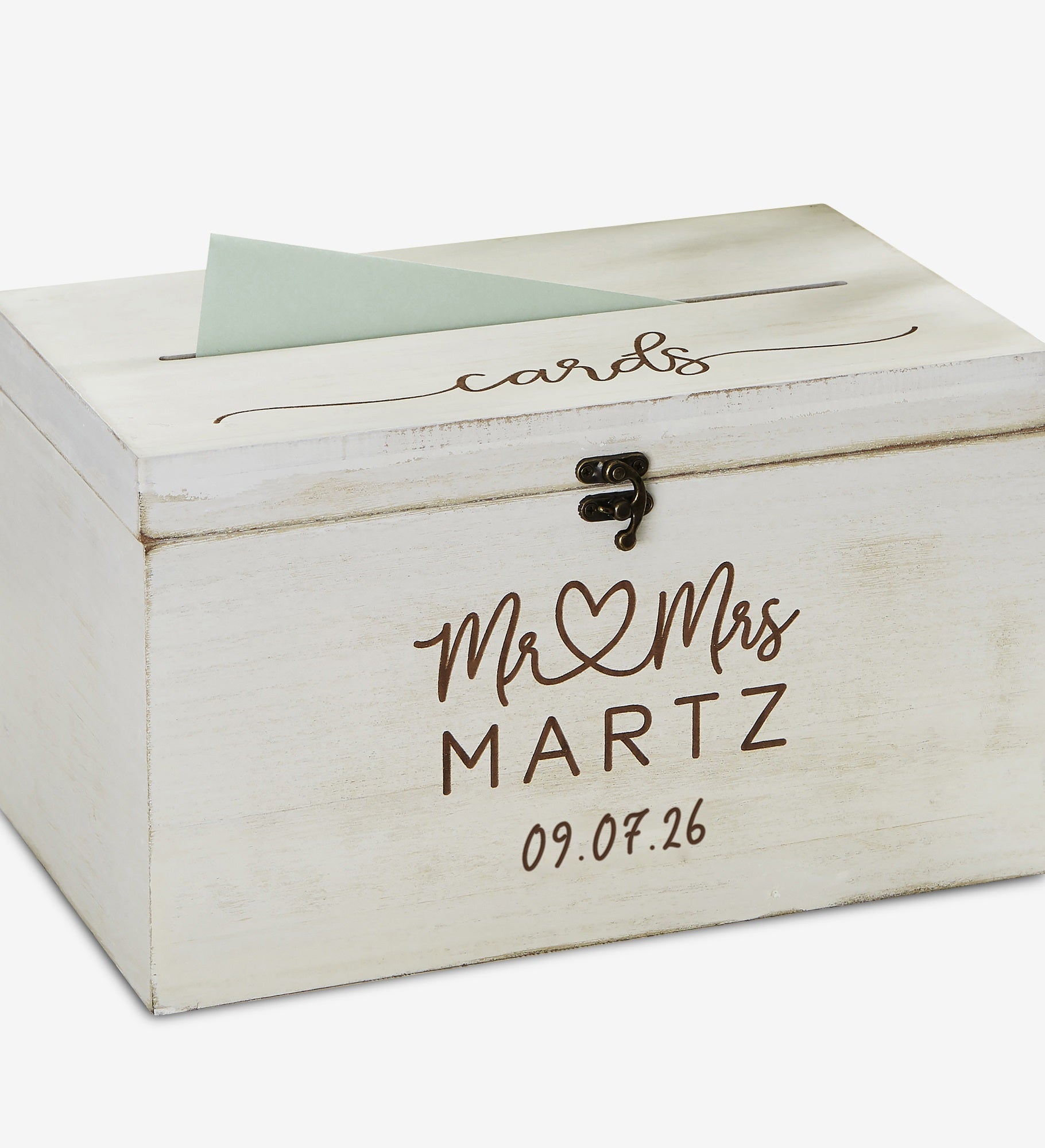 Infinite Love Personalized Wedding Wood Keepsake Card Box
