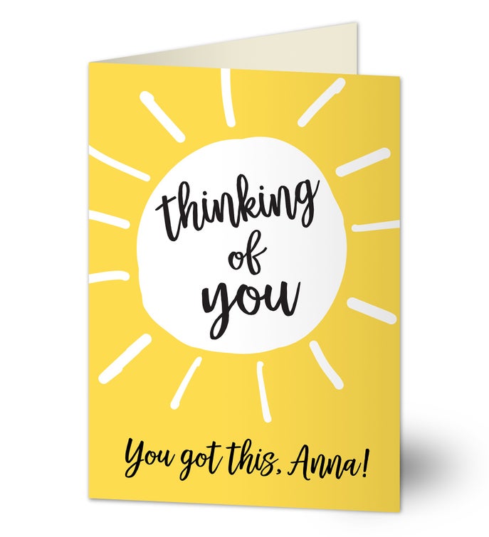 Sunshine Thinking of You Personalized Greeting Card