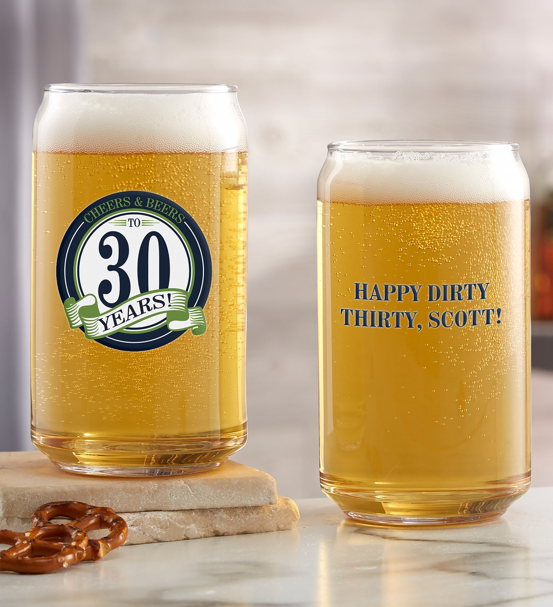 Cheers & Beers Personalized Birthday Beer Glasses