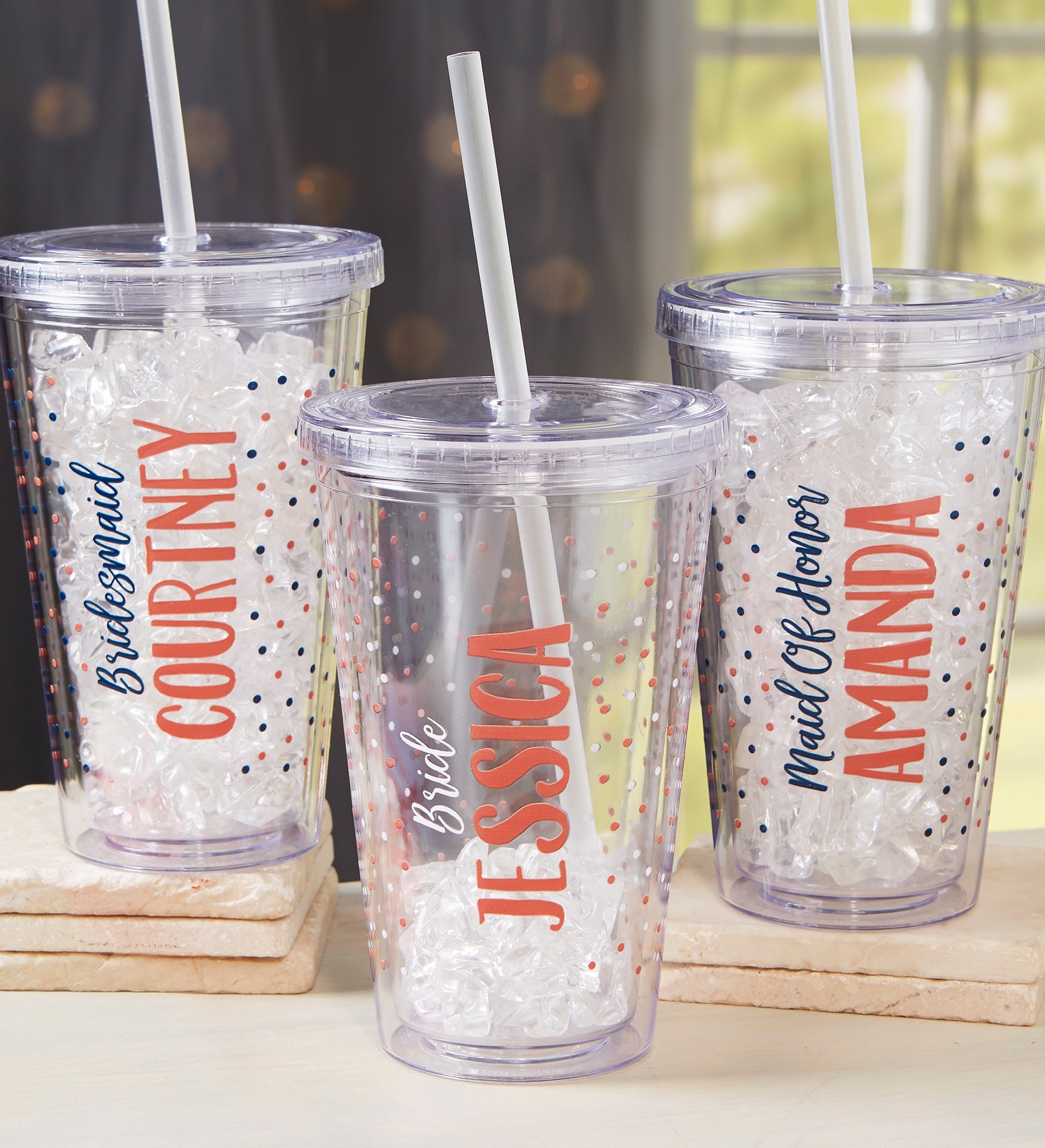Bridesmaid Personalized 17 oz. Acrylic Insulated Tumbler
