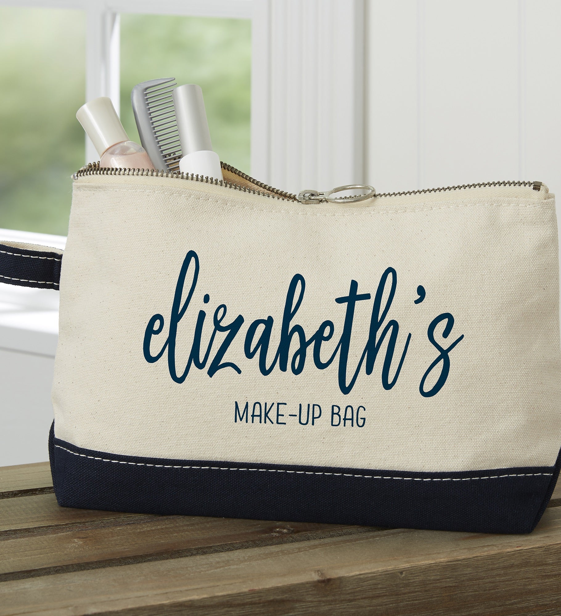Scripty Name Personalized Makeup Bag