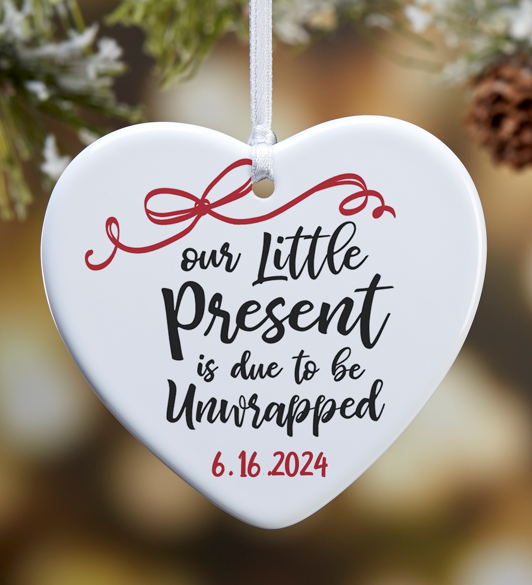 Our Little Present Personalized Expecting Ornament