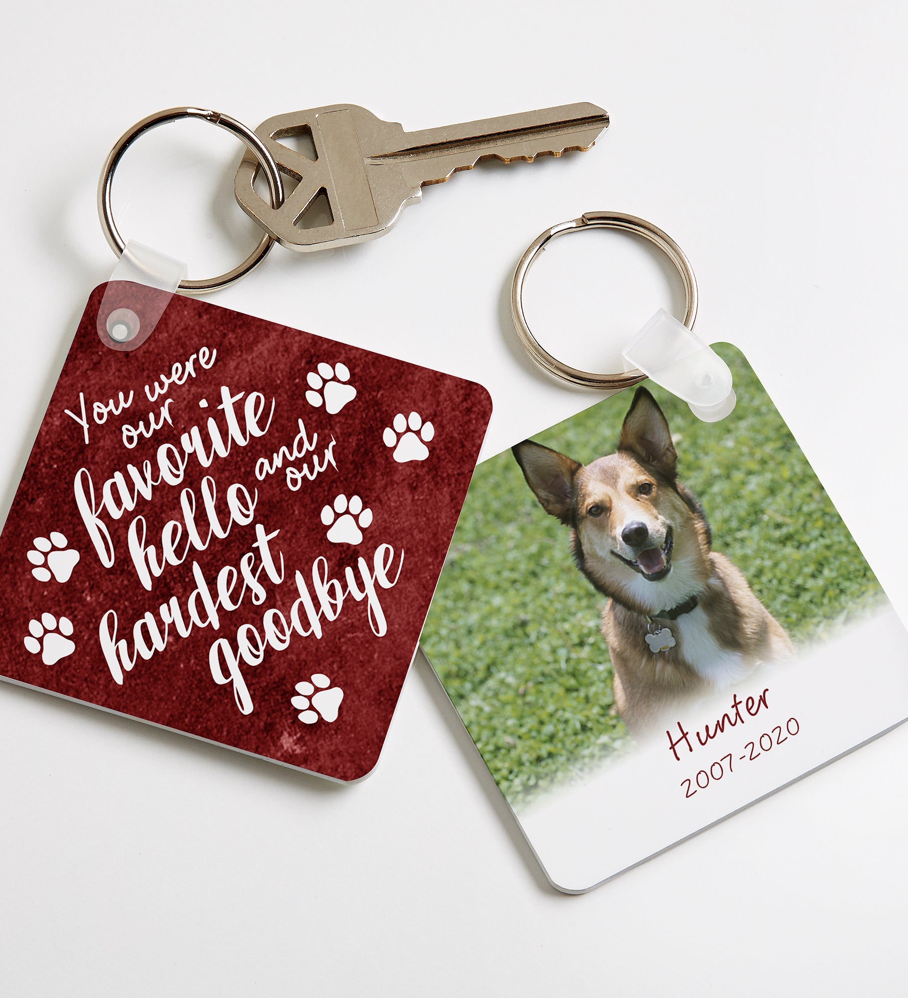 Pawprints On My Heart Personalized Pet Memorial Keychain 