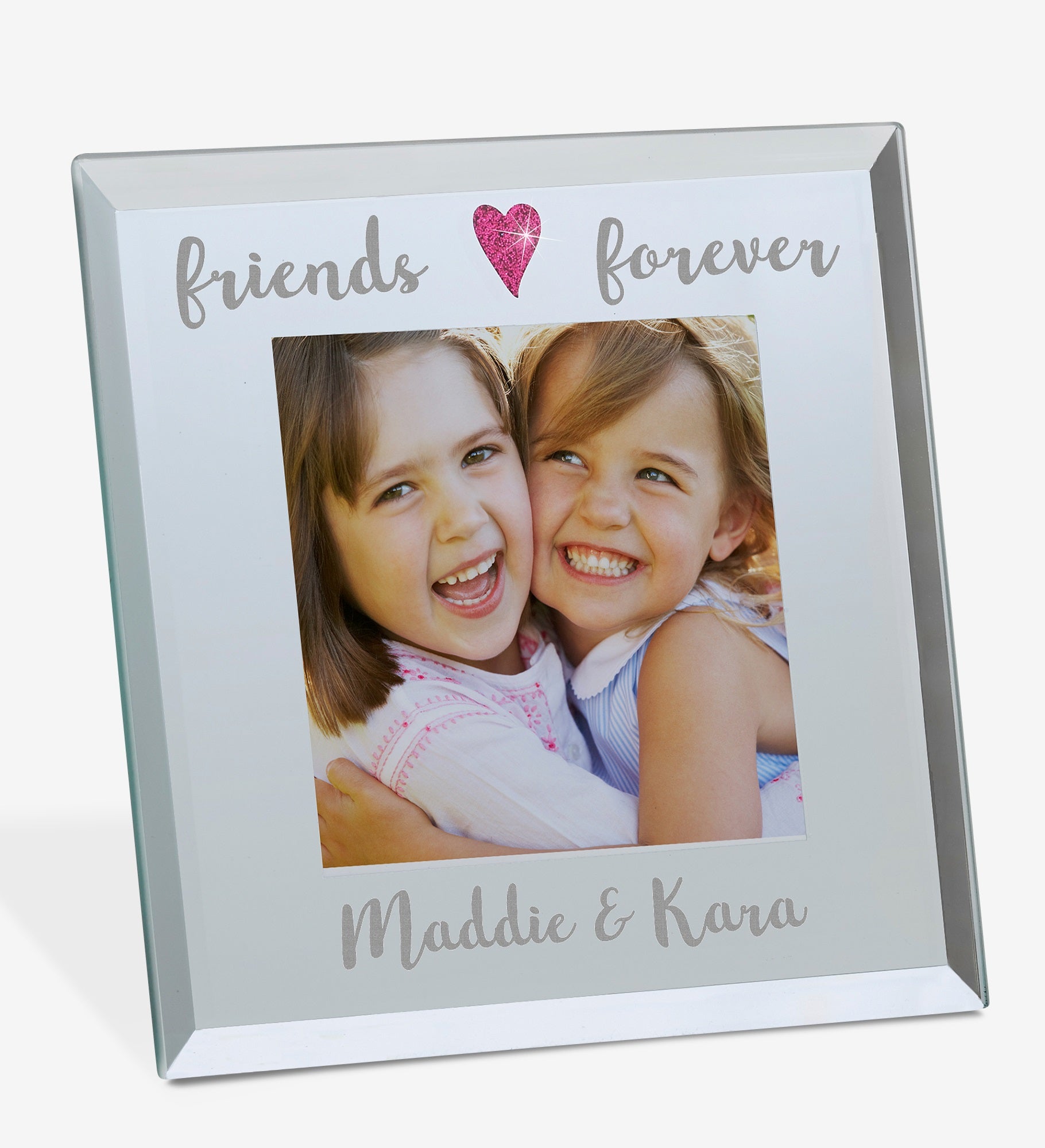 Best Friends Personalized Heart Glass Mini Frame