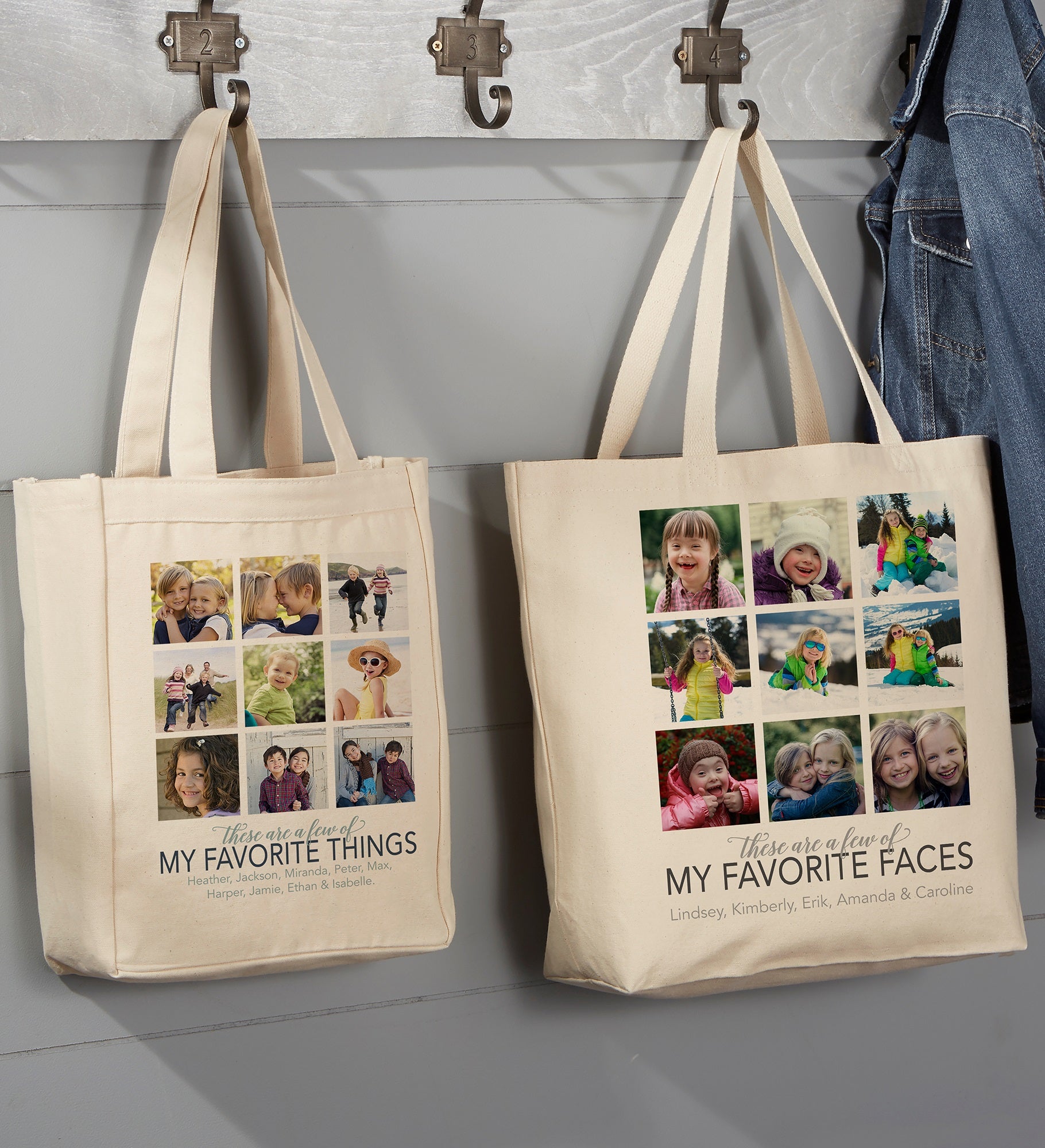 My Favorite Things Personalized Canvas Tote Bags