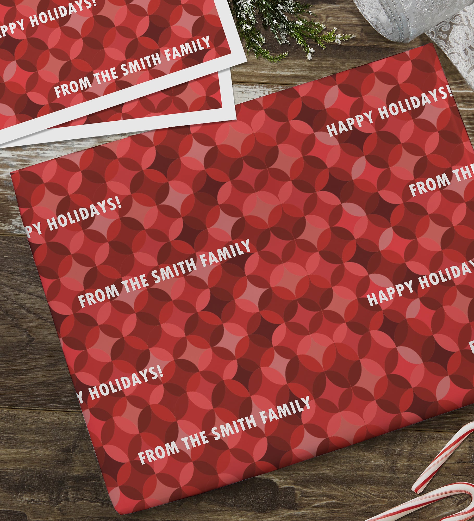 Red Holiday Pattern Personalized Wrapping Paper