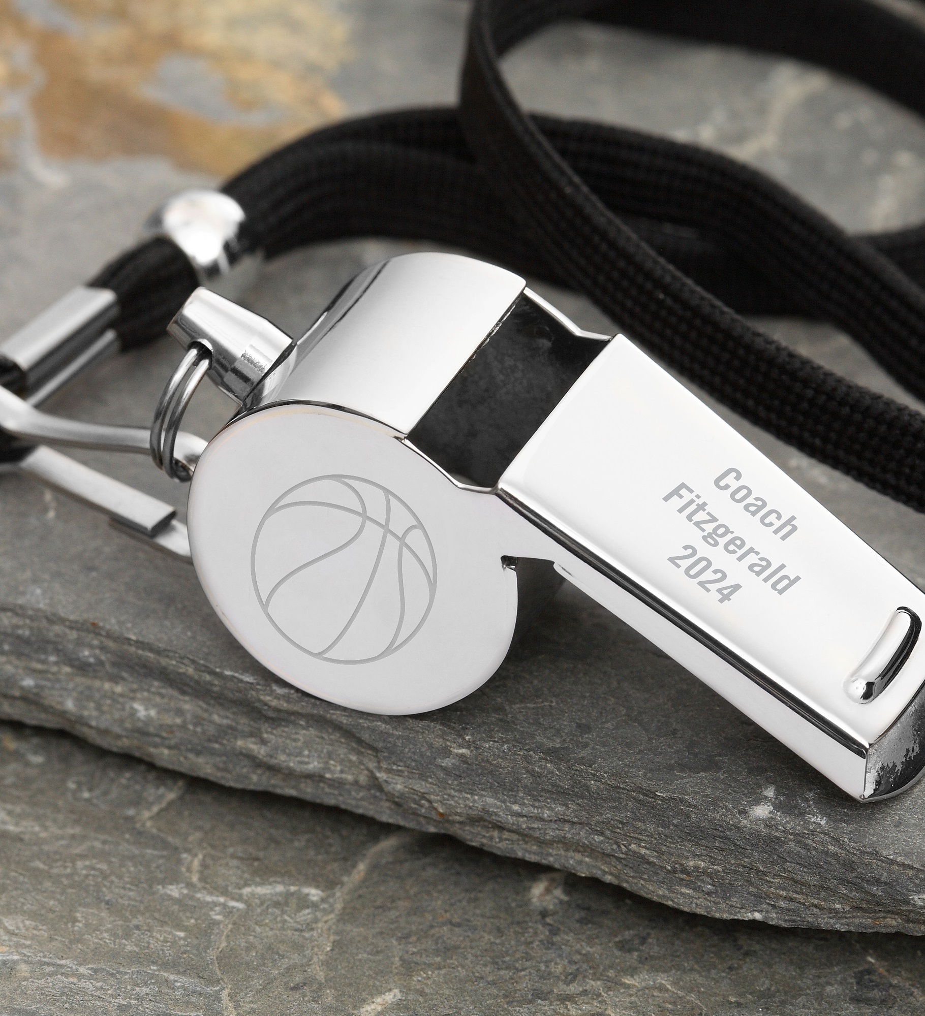 Engraved Coach Stainless Steel Whistle