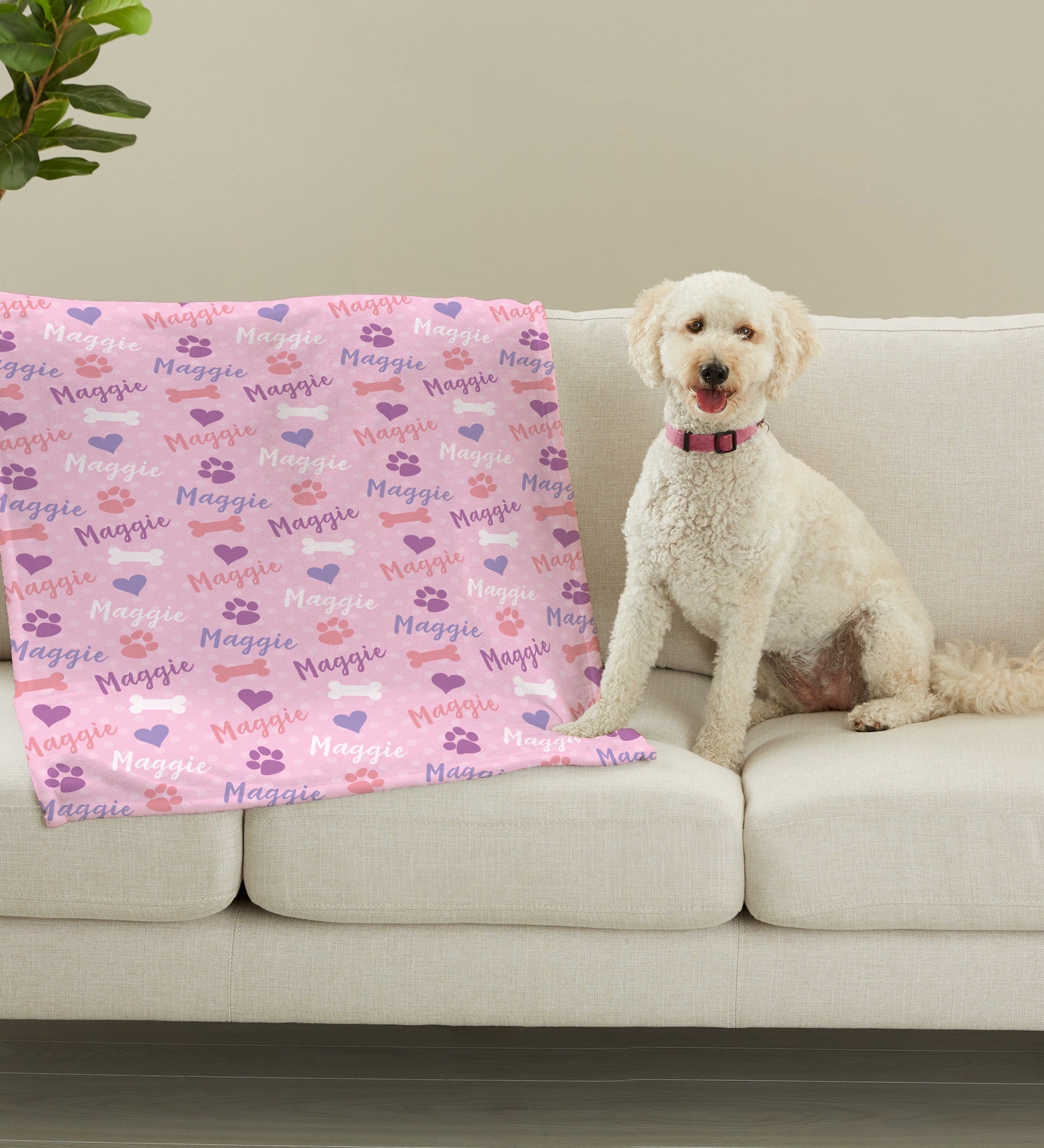 Playful Puppy Personalized Dog Blankets
