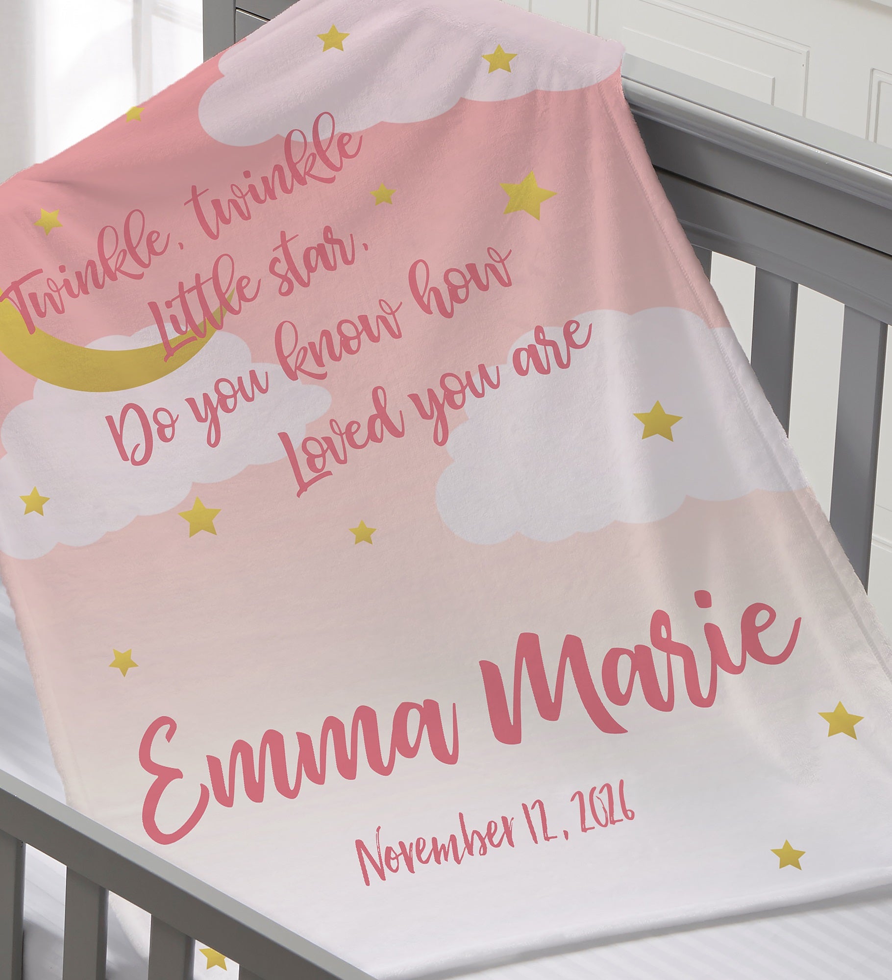 Beyond The Moon Personalized Baby Blanket
