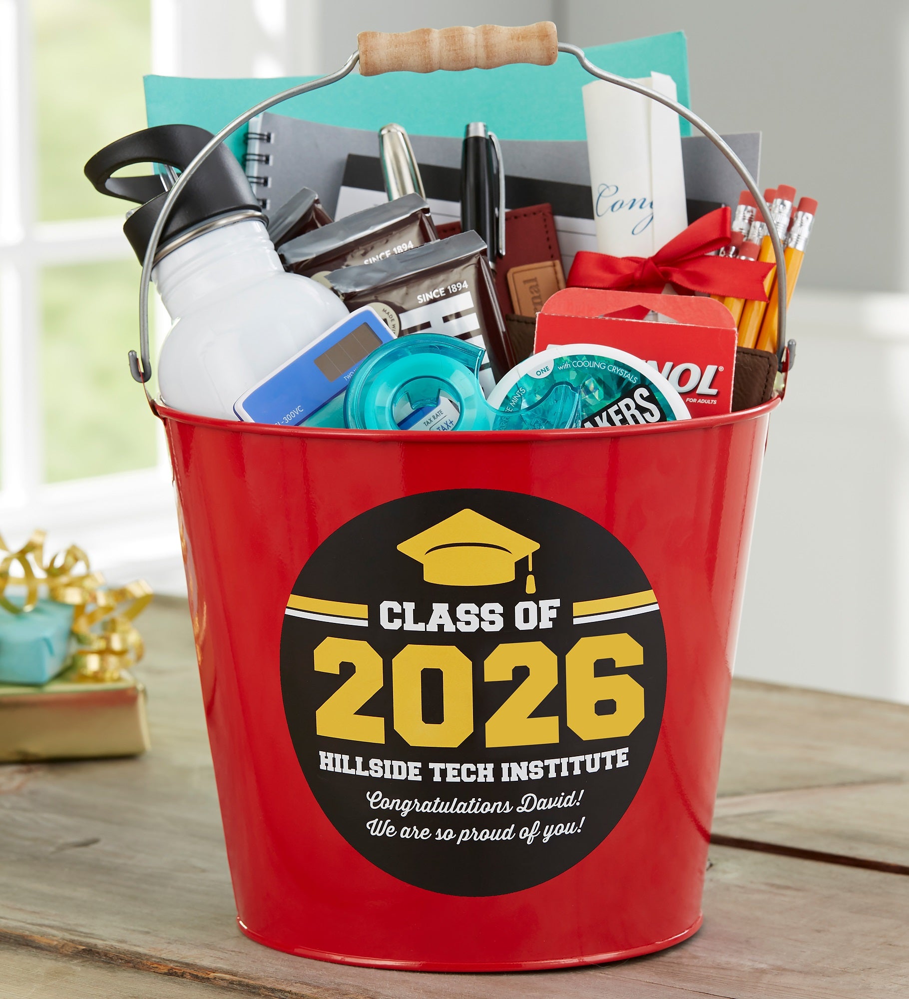 Class of Personalized Graduation Metal Bucket