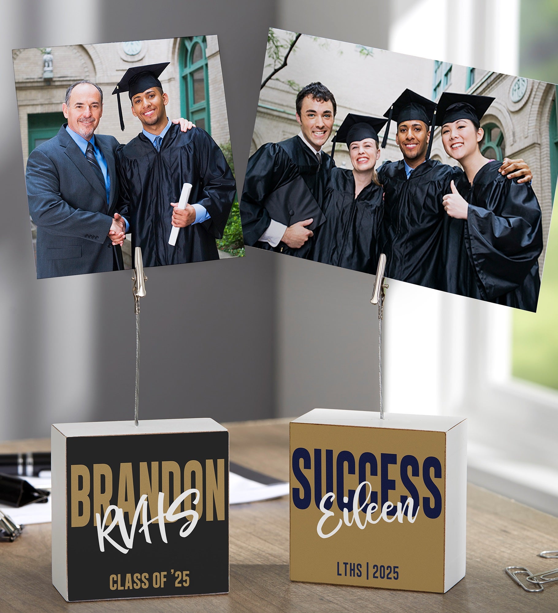 Class Of... Personalized Photo Clip Holder Block 
