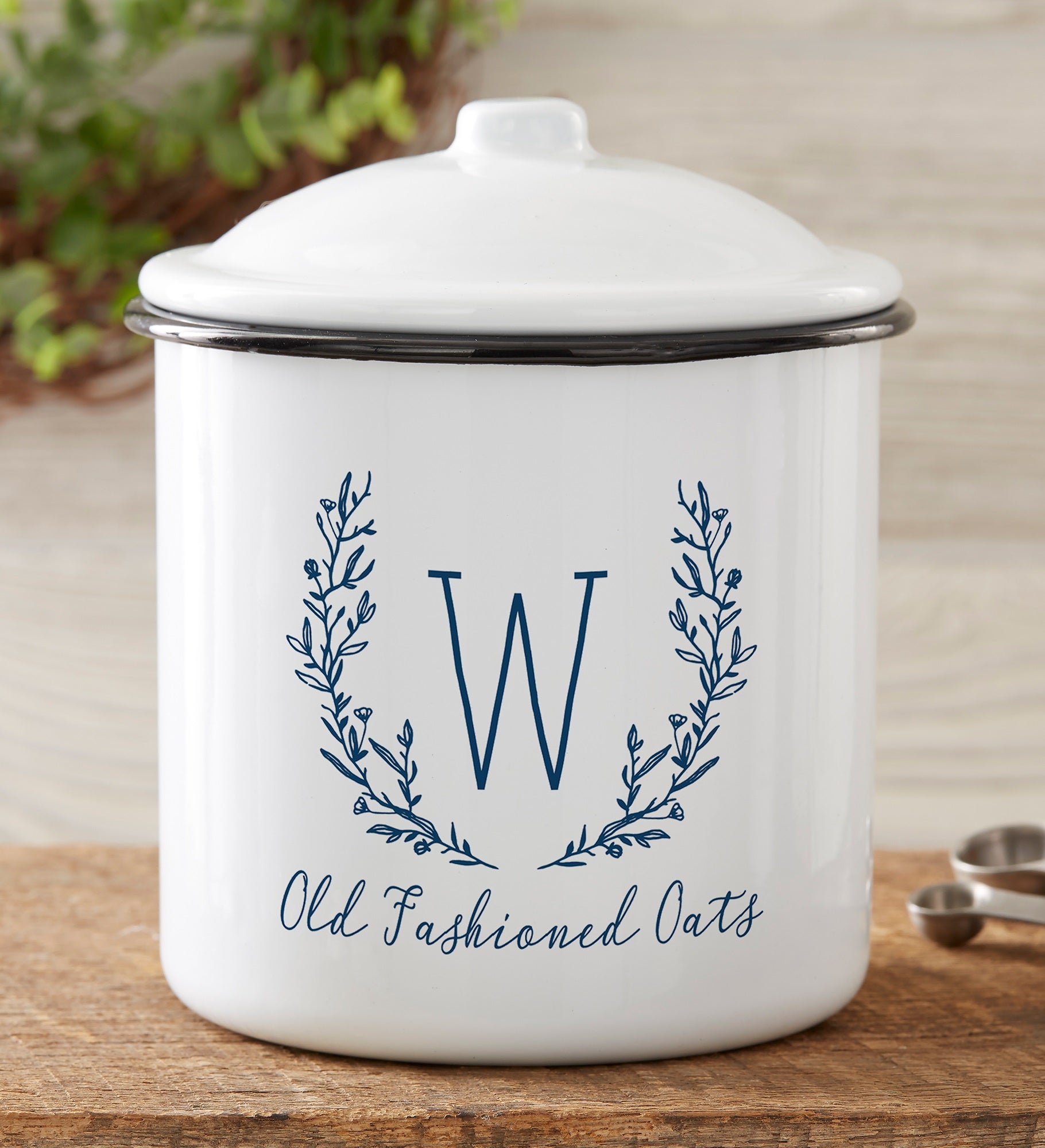 Farmhouse Floral Personalized Enamel Canisters