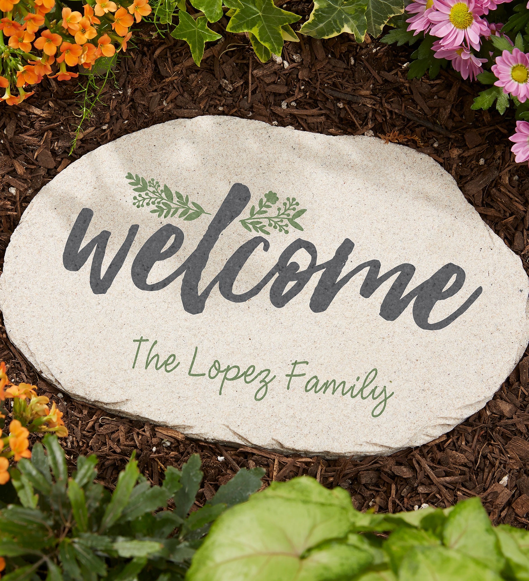 Cozy Home Personalized Round Garden Stones