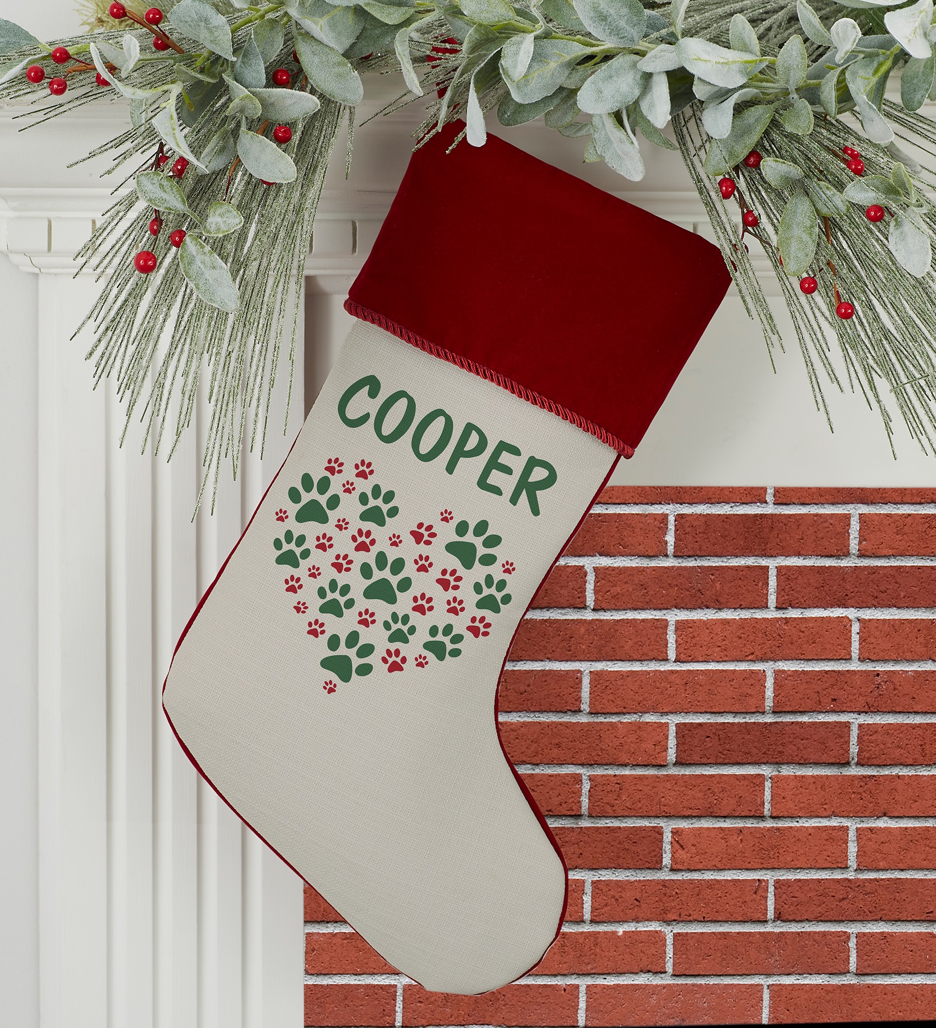 Paws On My Heart Personalized Christmas Stocking