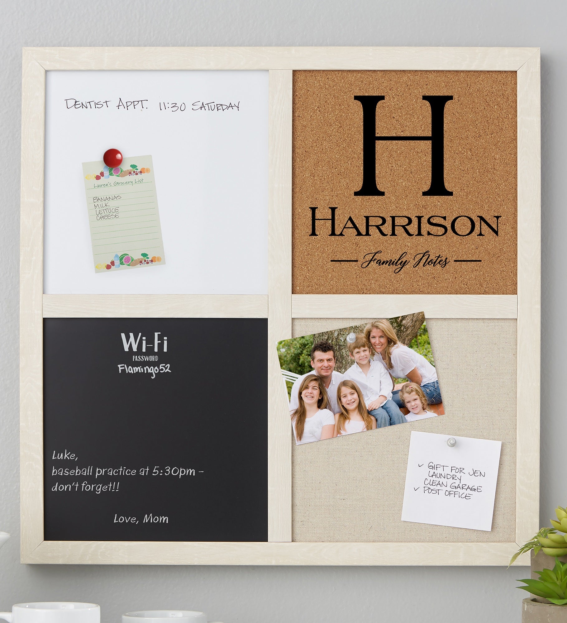 Family Name Personalized Multi Purpose Memo Board x
