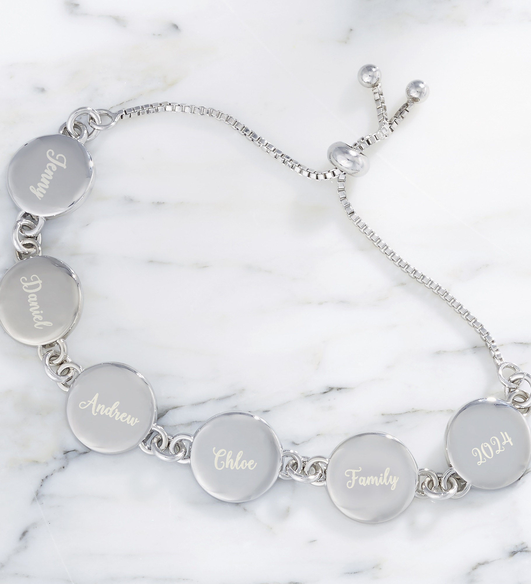 Family Connections Personalized Round Bolo Bracelet