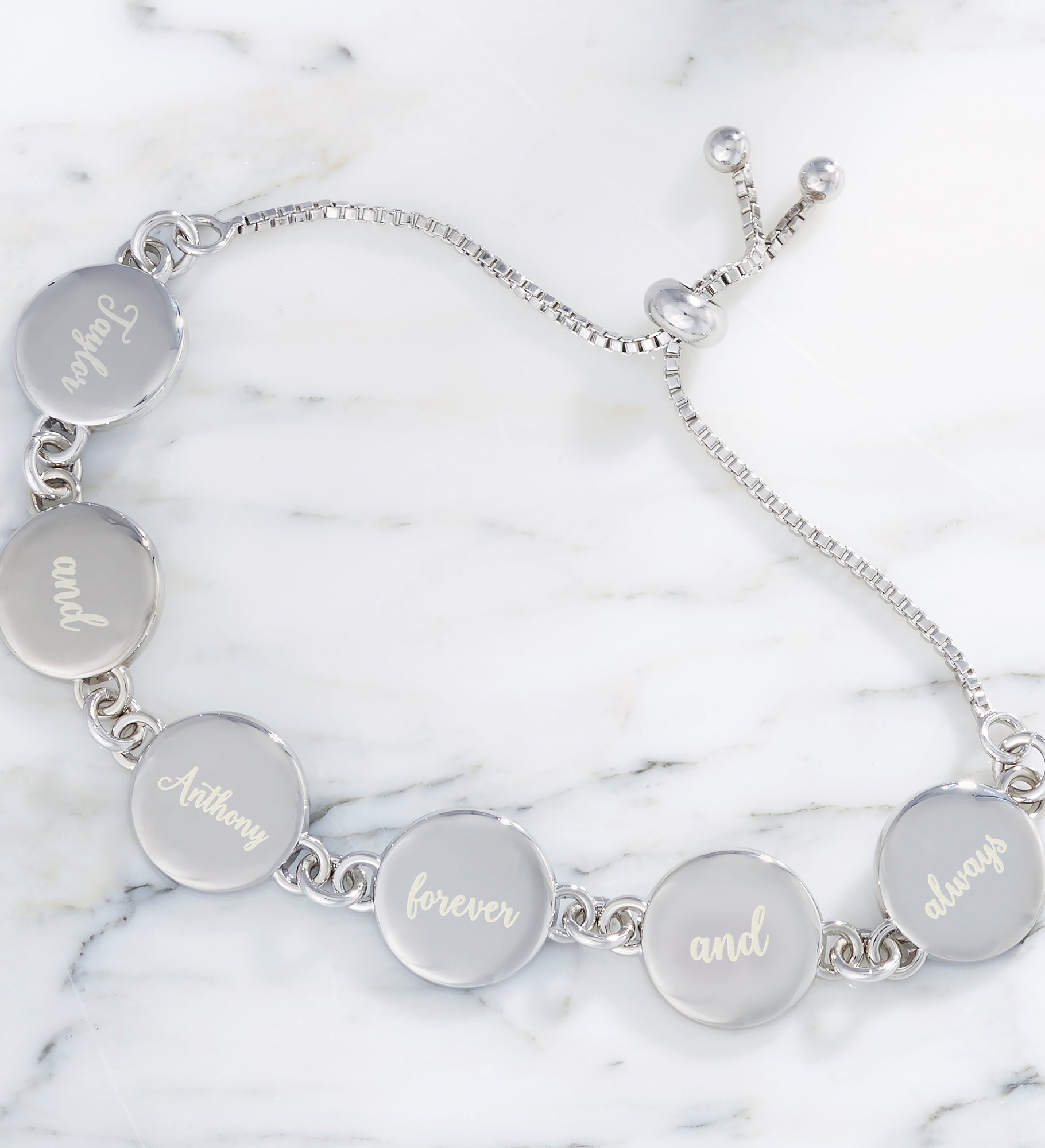 Loving Message Personalized Round Bolo Bracelet