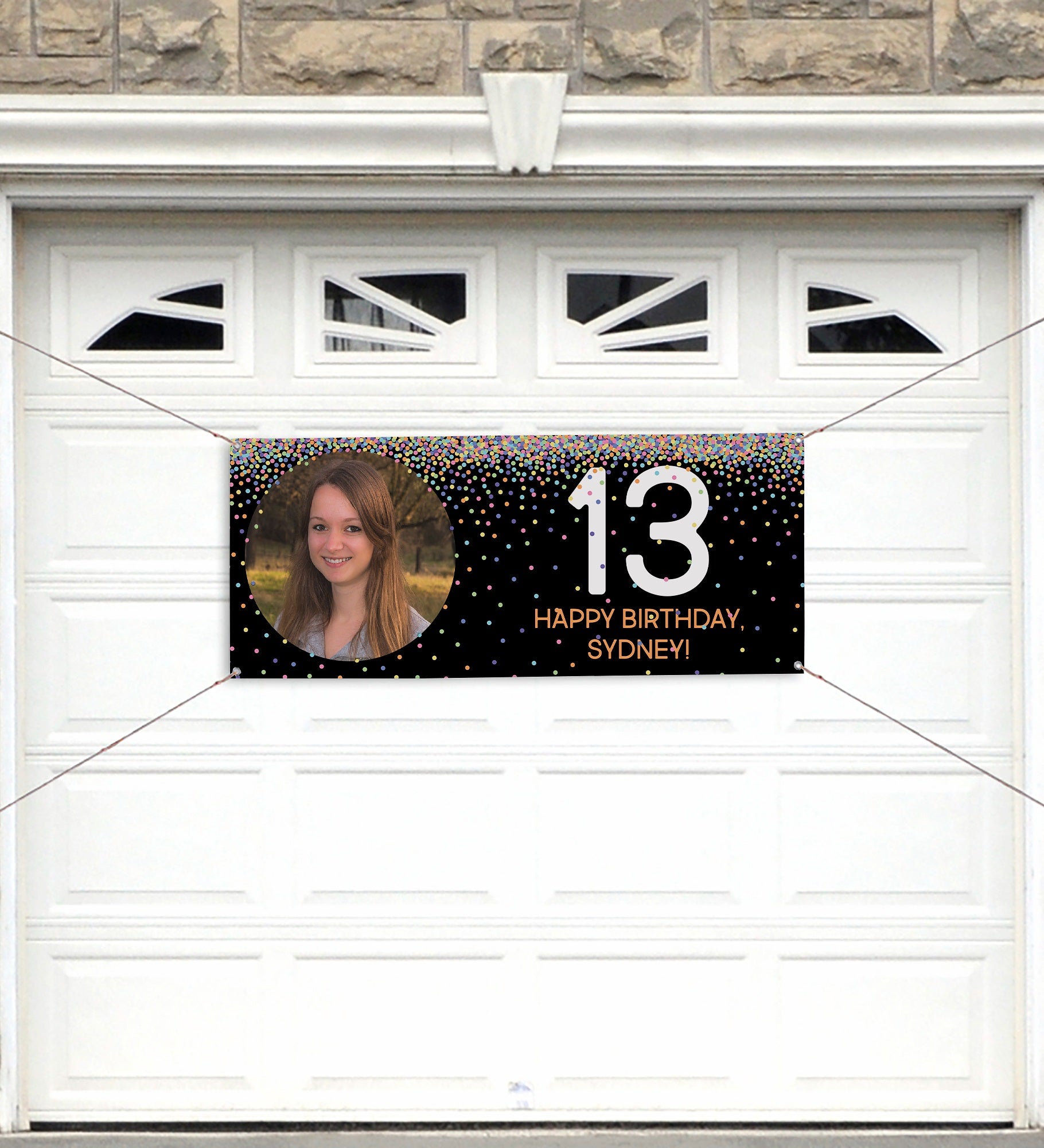 Confetti Personalized Birthday Banner