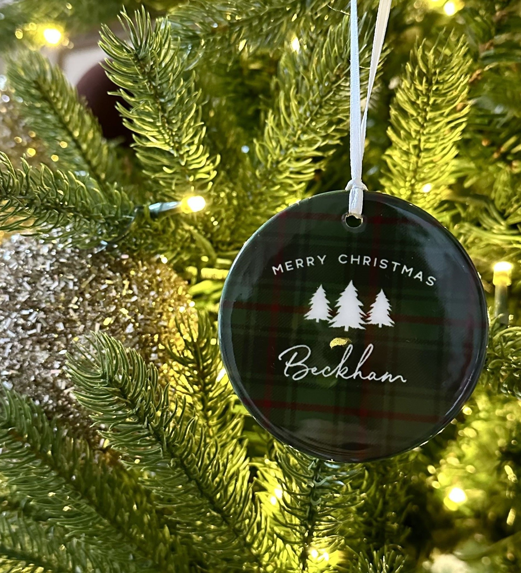 Christmas Plaid Personalized Ornament